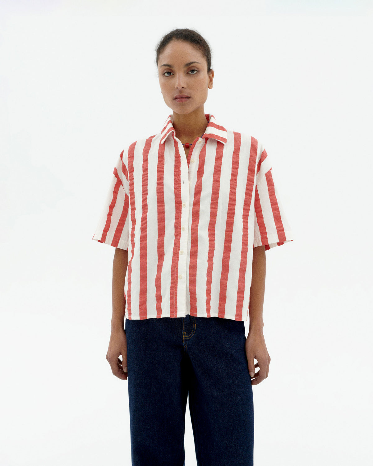 Blusa rayas rojas Anna sostenible-1