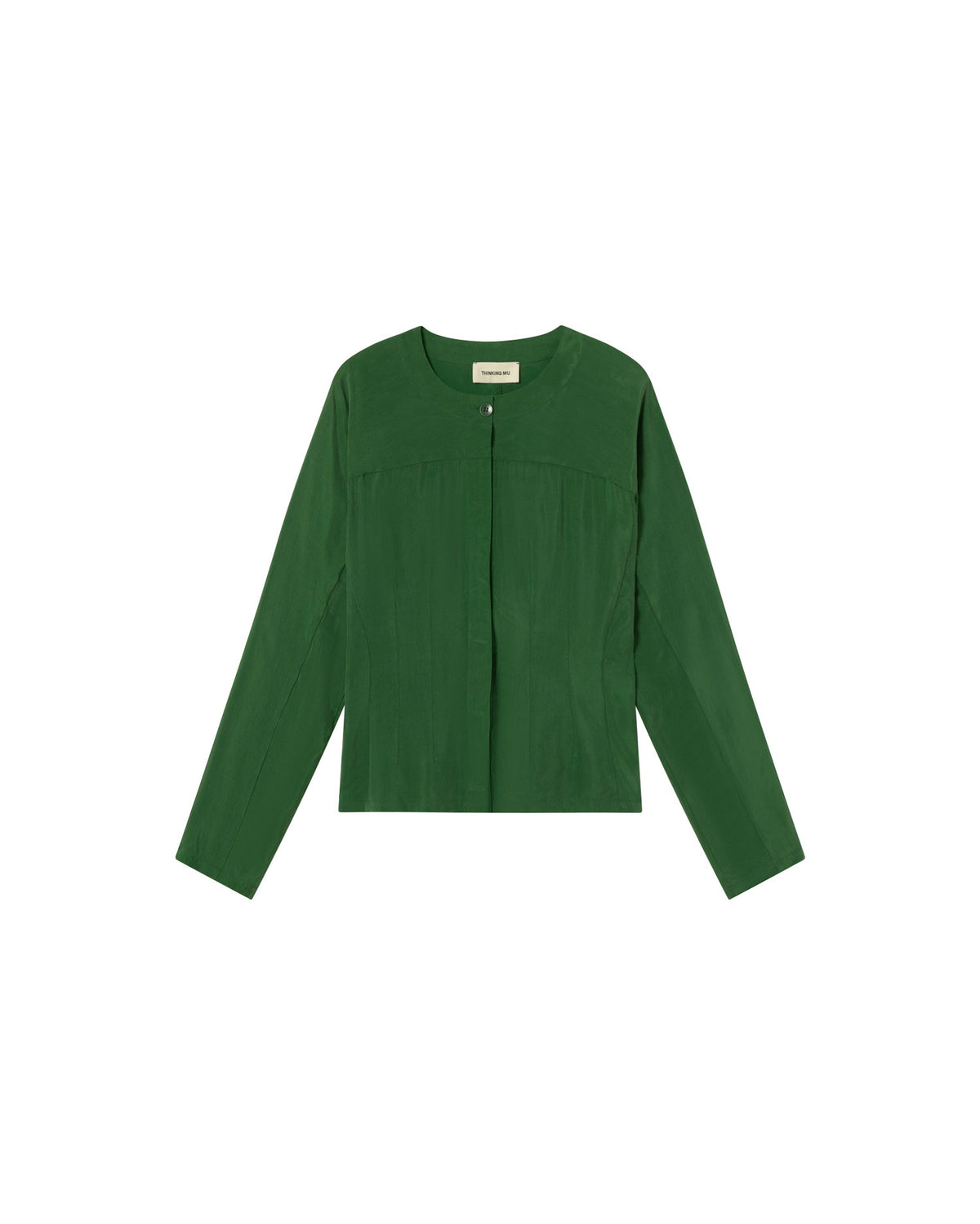 Blusa verde cupro Briana sostenible - silueta 1