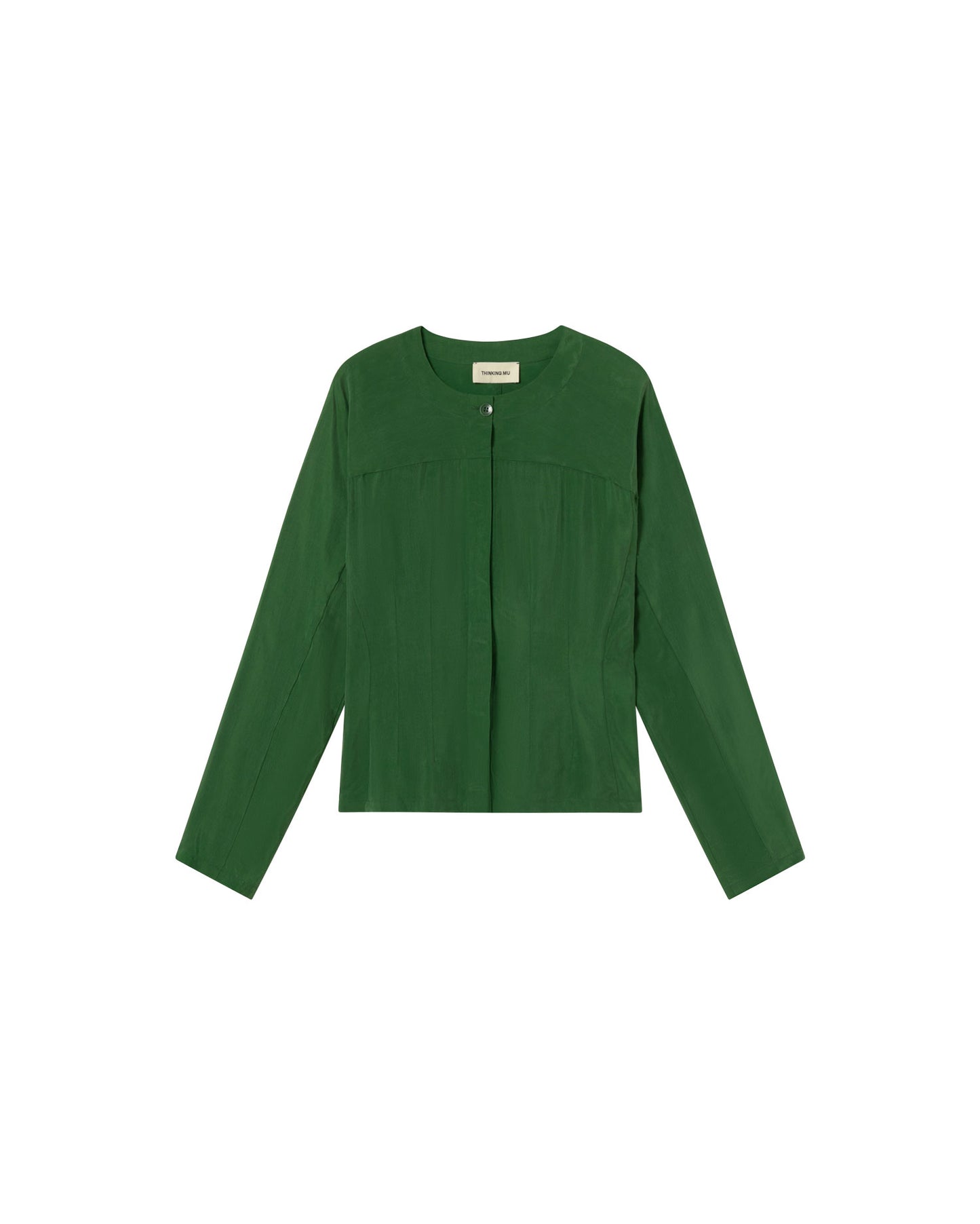 Blusa verde cupro Briana sostenible - silueta 1