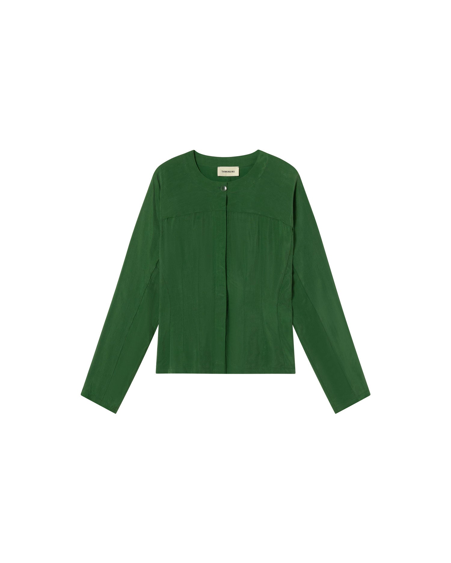 Blusa verde cupro Briana sostenible - silueta 1