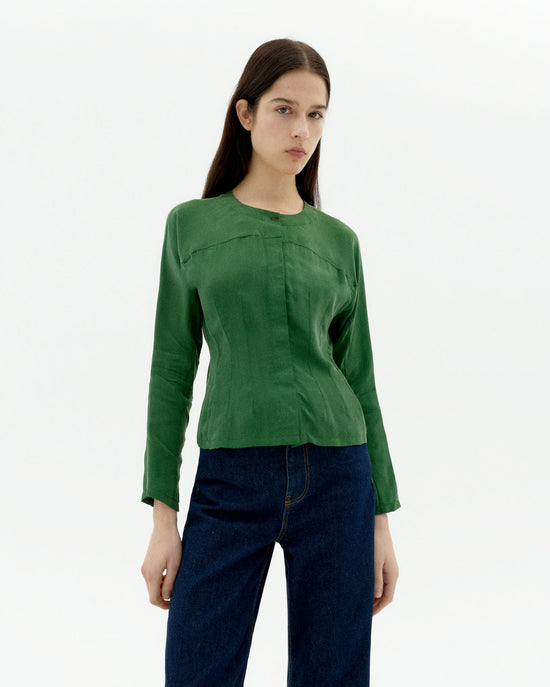 Blusa verde cupro Briana sostenible-1