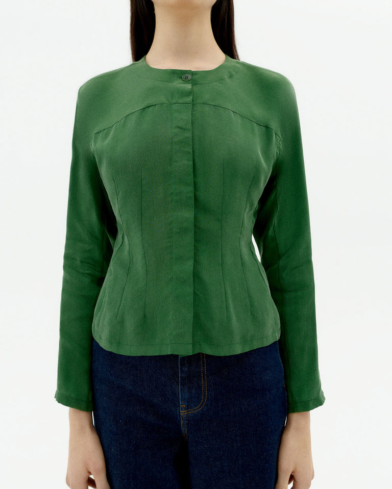 Blusa verde cupro Briana sostenible-3