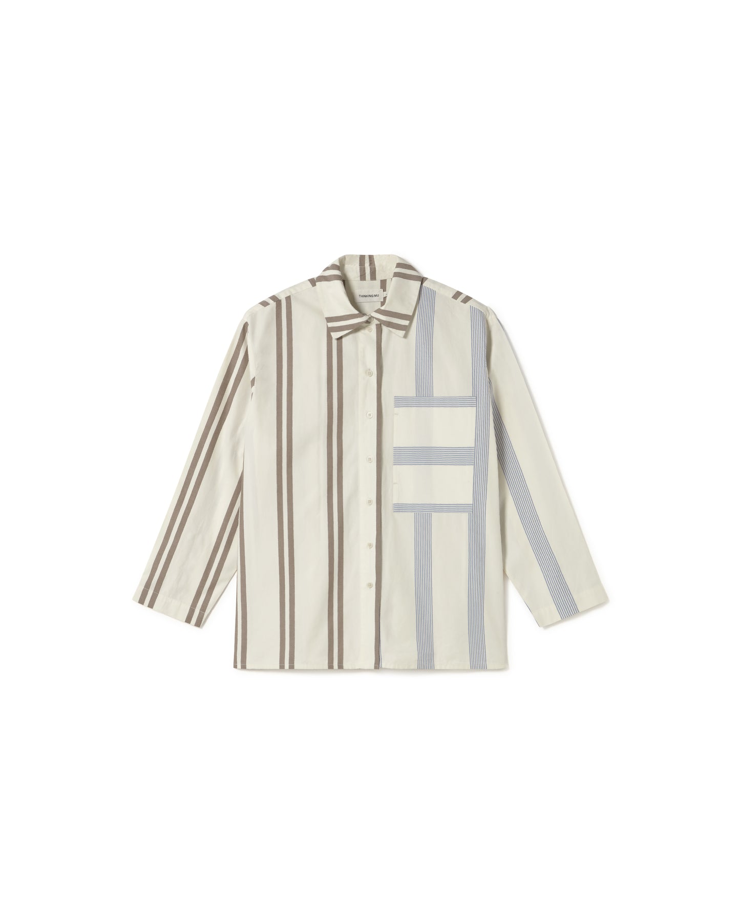 Blusa rayas marrón y azul Marcelle sostenible - silueta 1