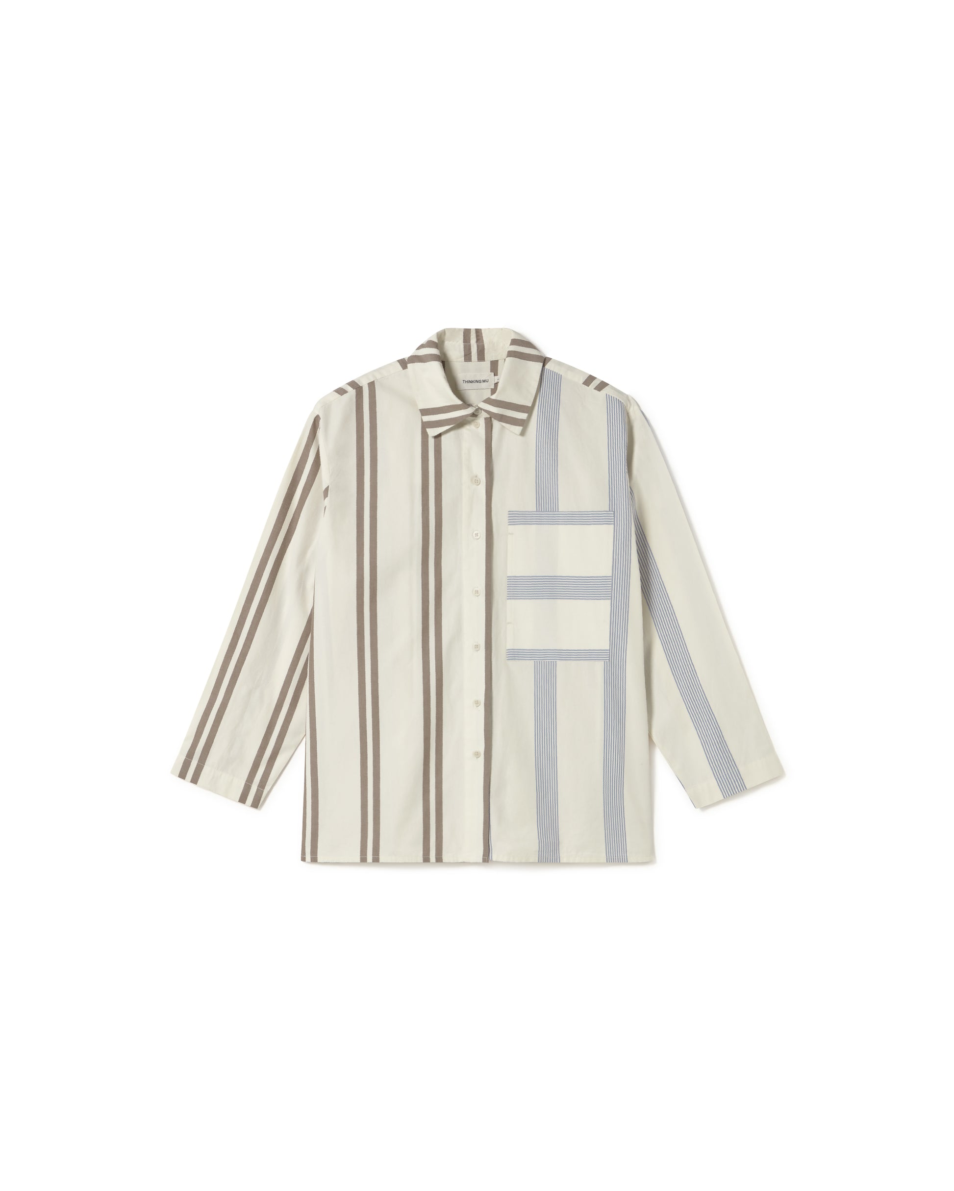 Blusa rayas marrón y azul Marcelle sostenible - silueta 1