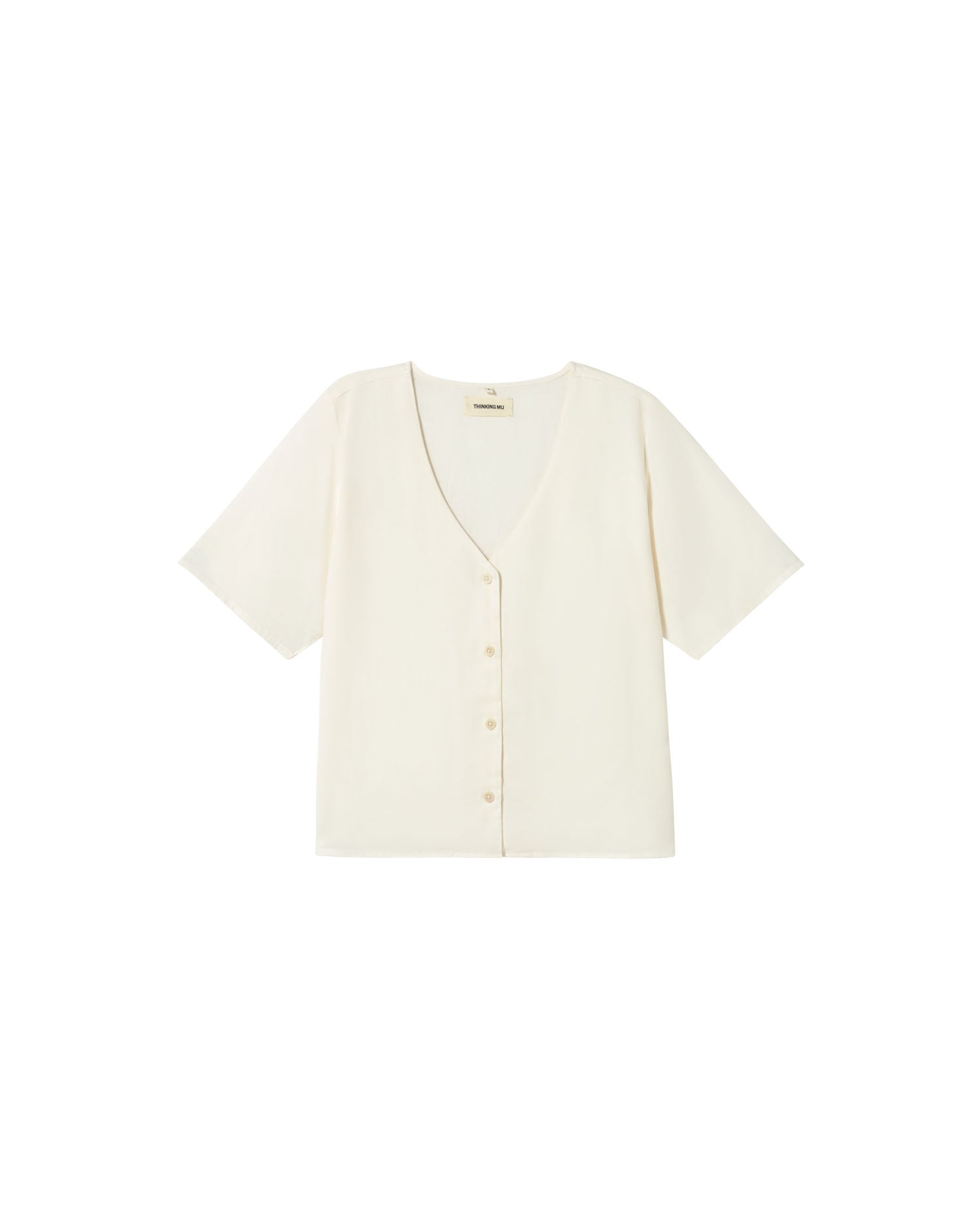 Blusa blanca hemp Libelula sostenible - silueta 1