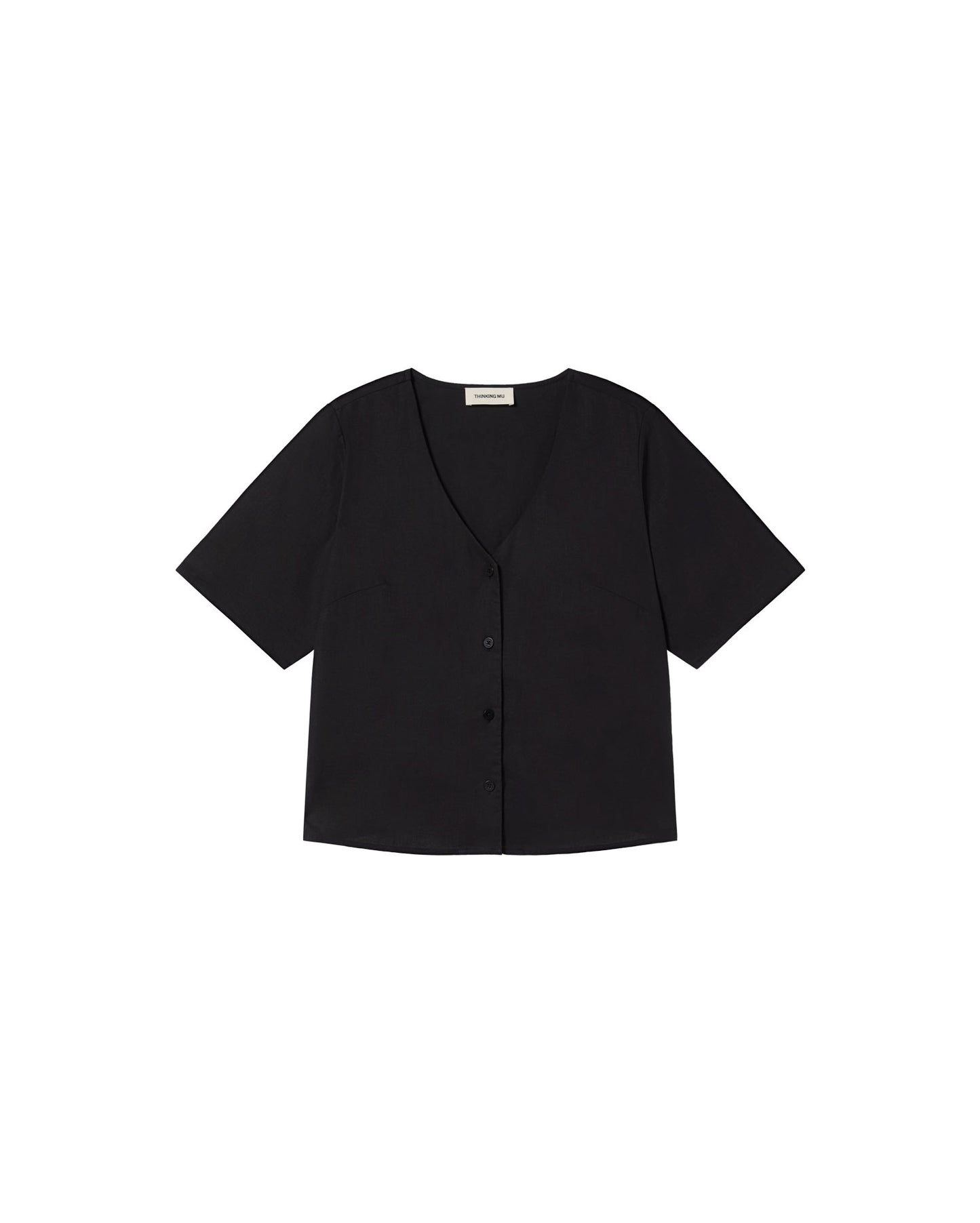 Blusa negra hemp Libelula sostenible - silueta 1