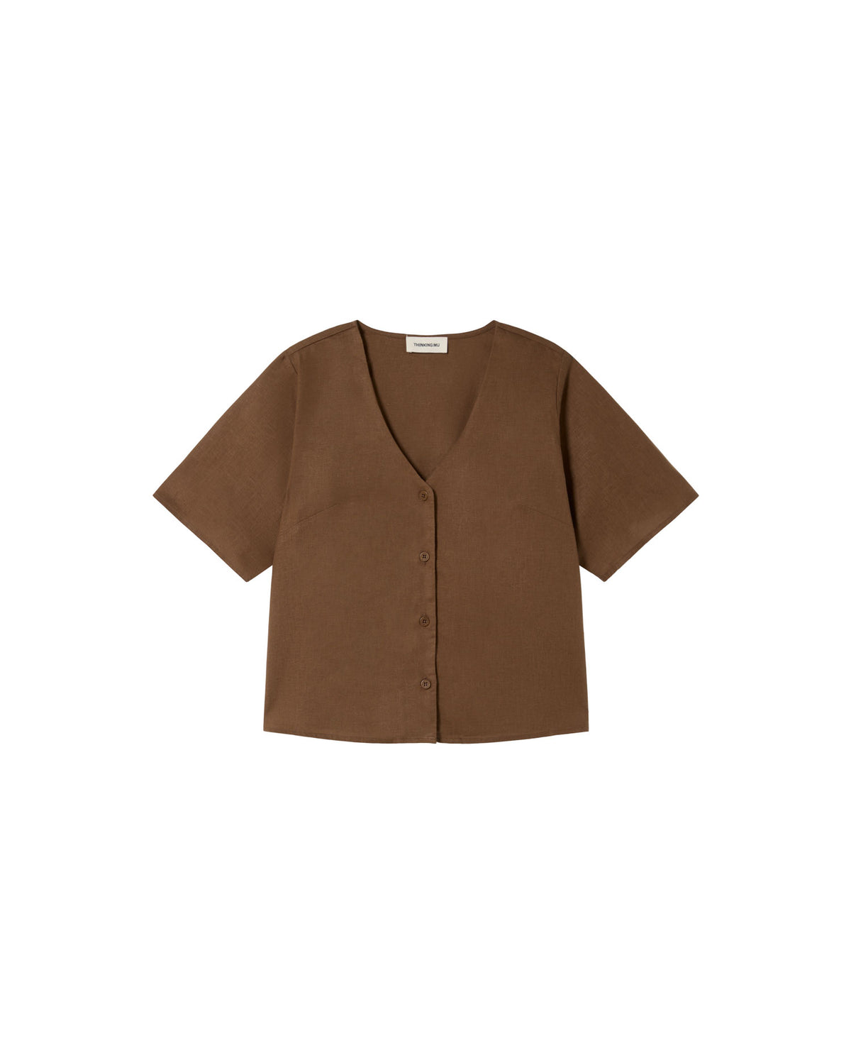 Blusa marrón hemp Libelula sostenible - silueta 1