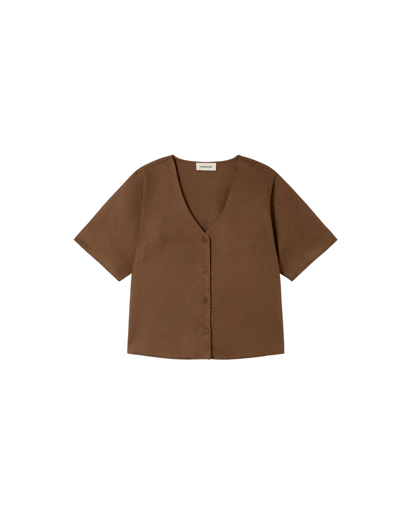 Blusa marrón hemp Libelula sostenible - silueta 1