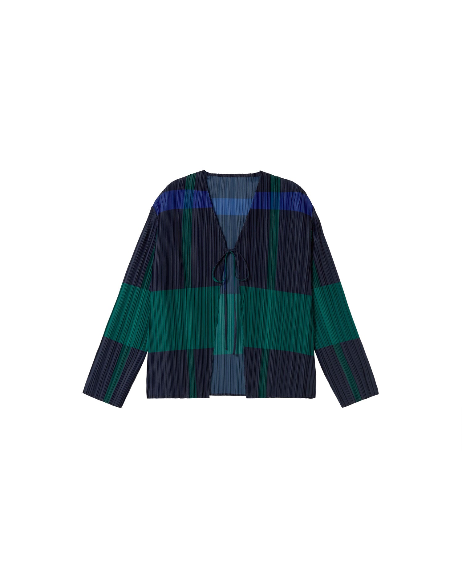 Blusa multicolor plisada Marina sostenible  - silueta 1