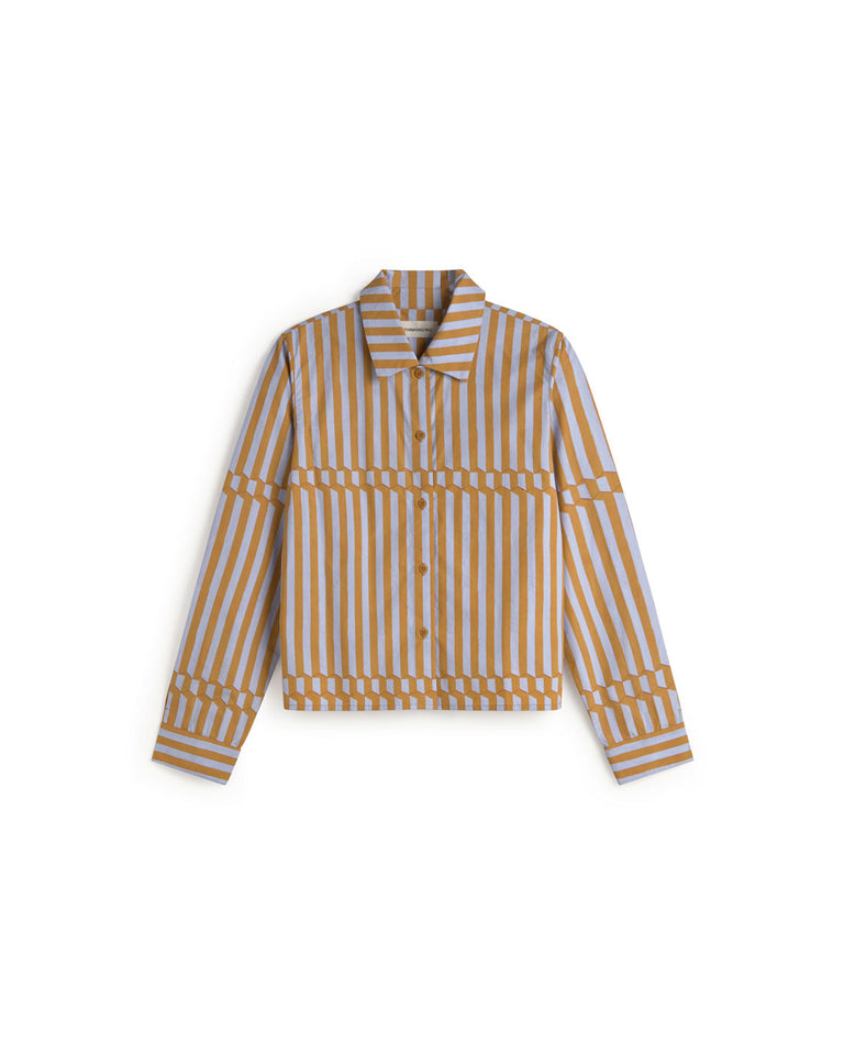 Blusa popelin rayas esque Duna sostenible silueta - 1
