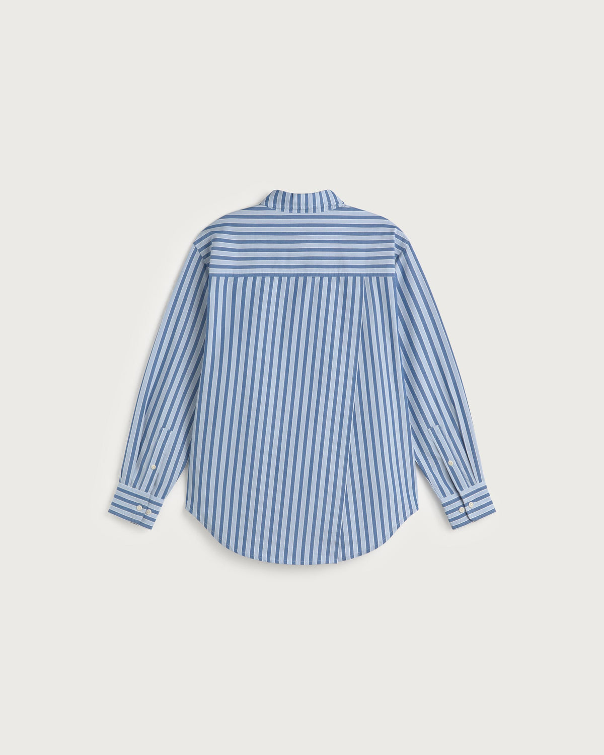 Camisa oversize rayas azul Odelia sostenible silueta - 3