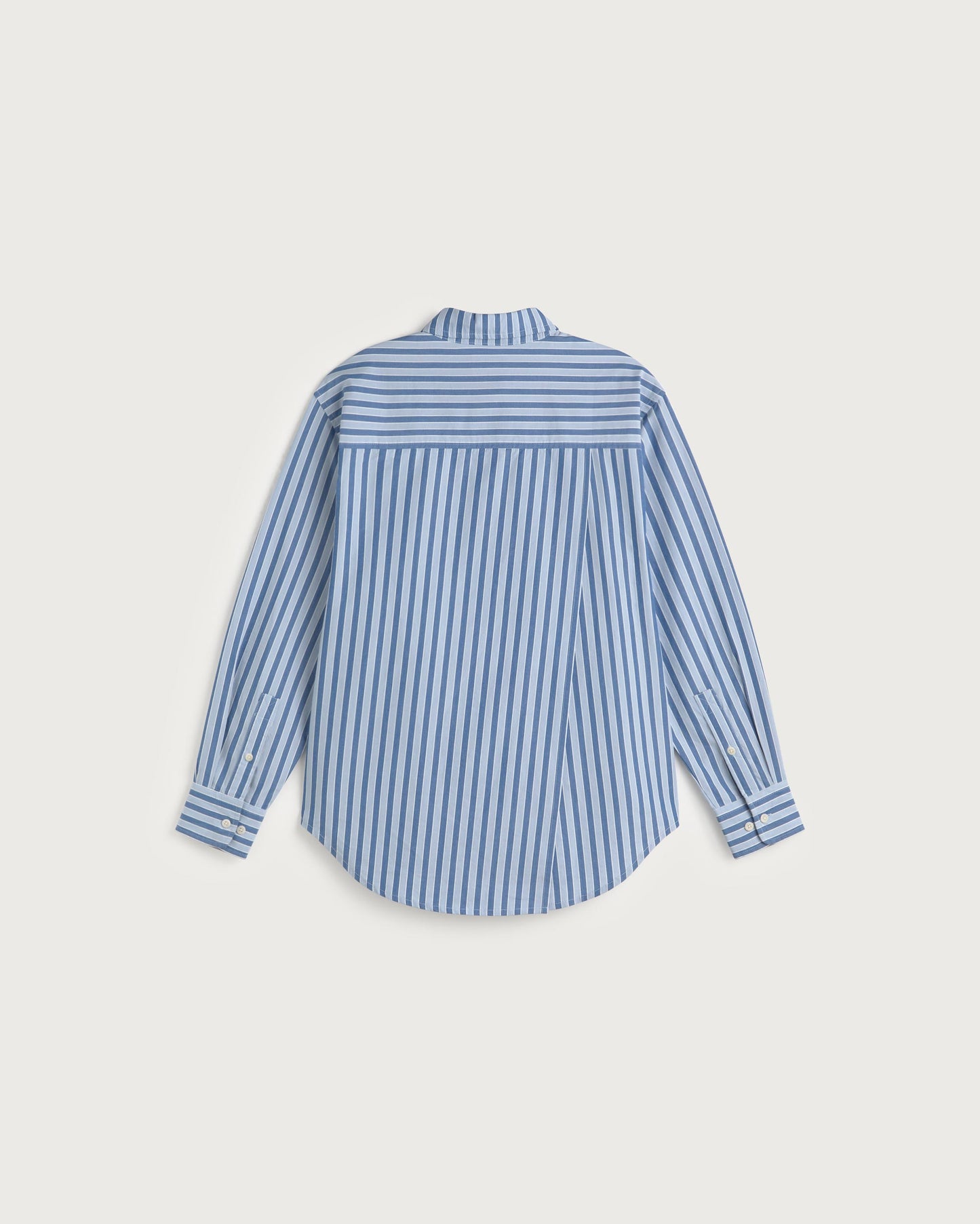 Camisa oversize rayas azul Odelia sostenible silueta - 3