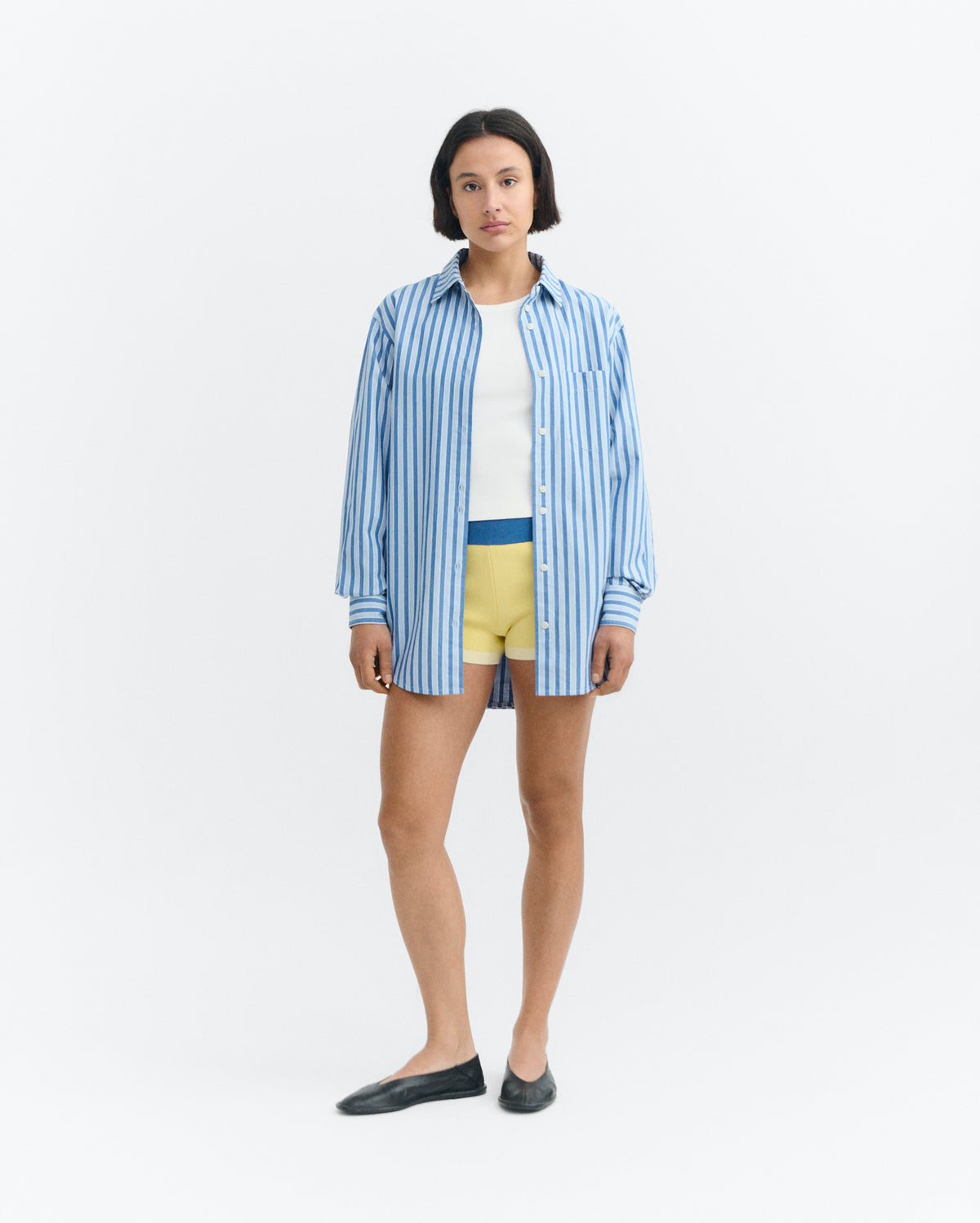 Camisa oversize rayas azul Odelia sostenible - 1