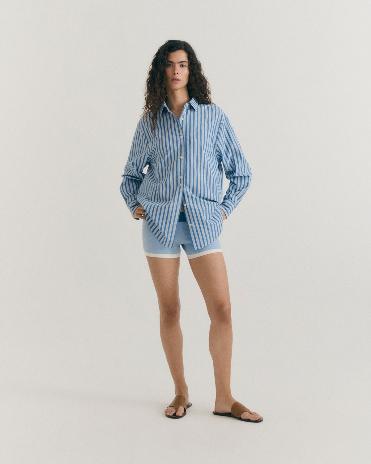 Chemise oversize à rayures bleues Odelia