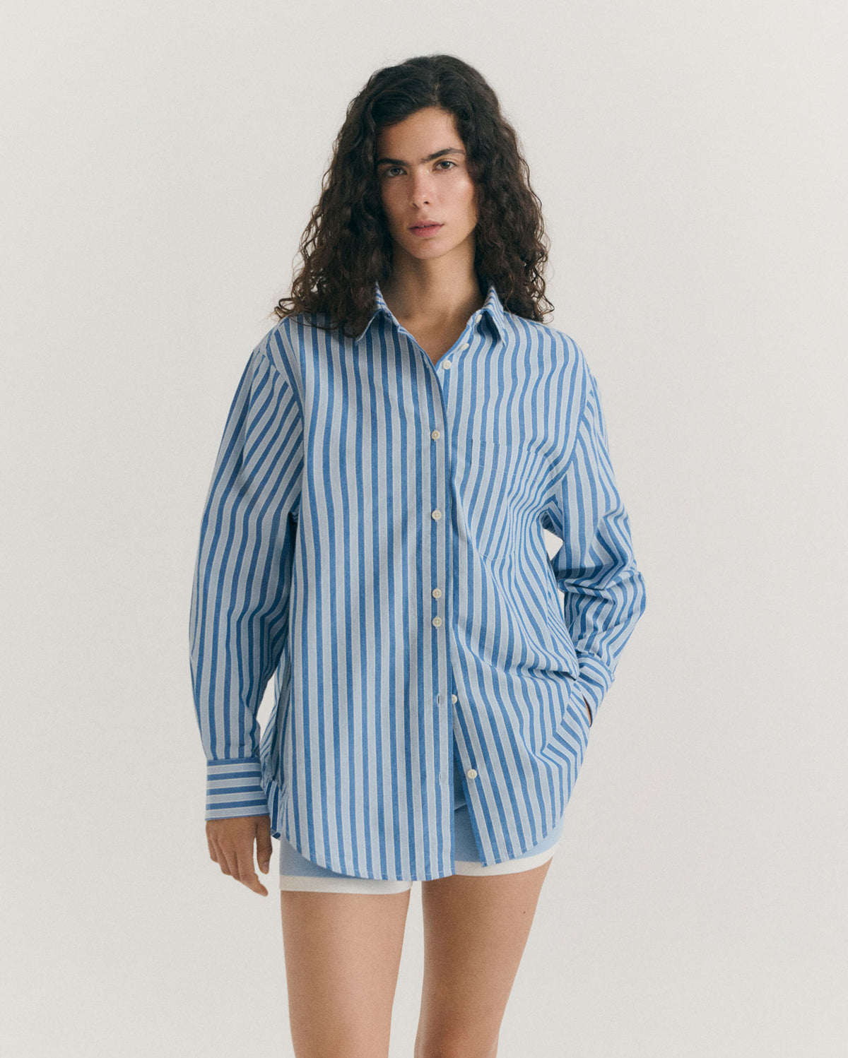 Chemise oversize à rayures bleues Odelia