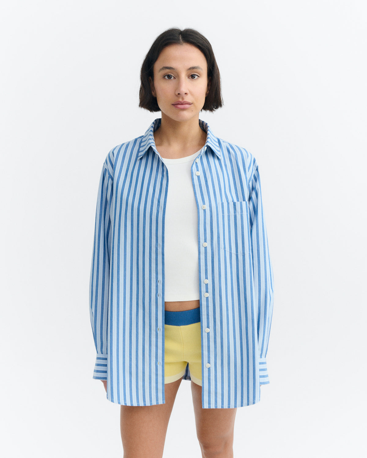Camisa oversize rayas azul Odelia sostenible - 2