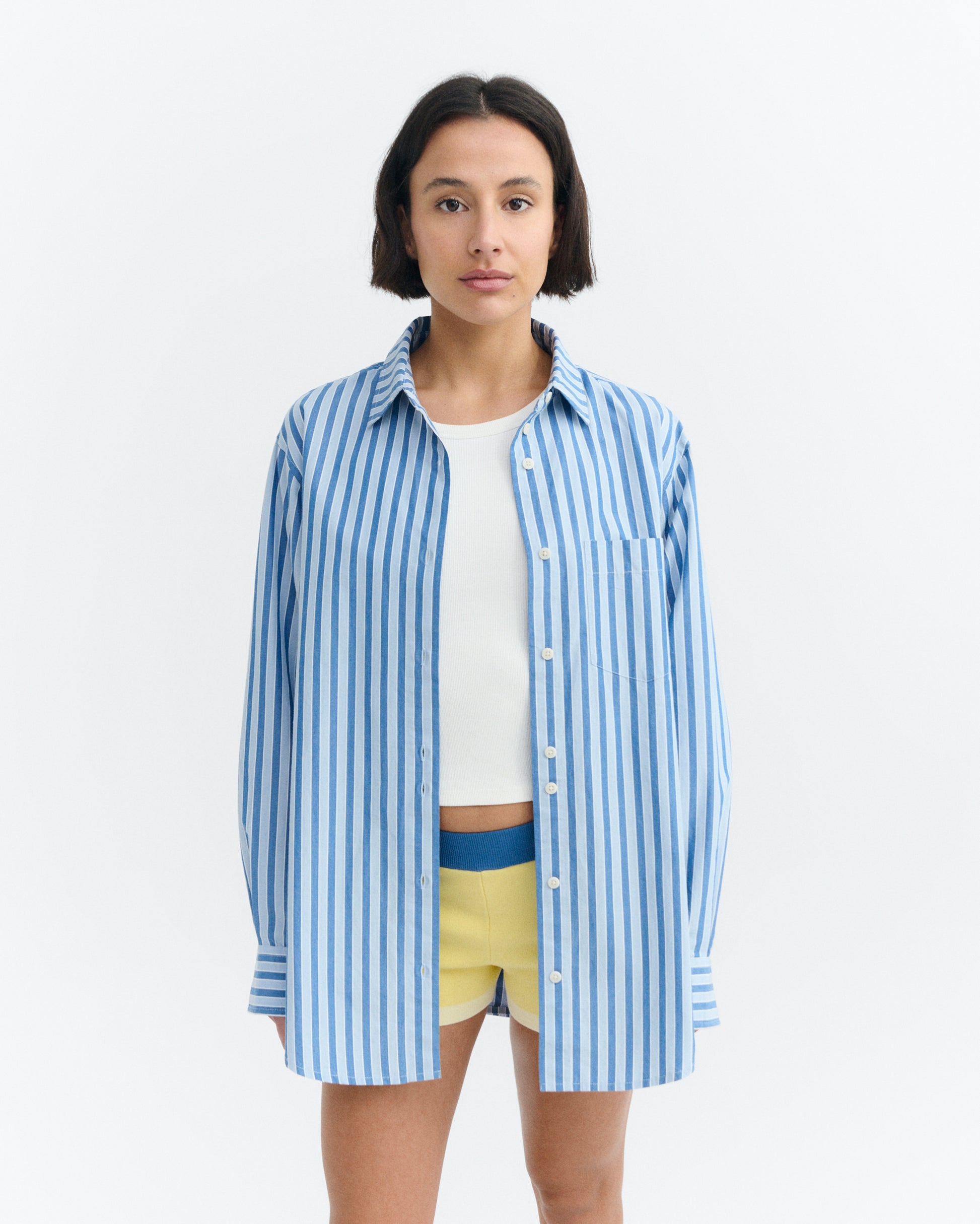 Camisa oversize rayas azul Odelia sostenible - 2