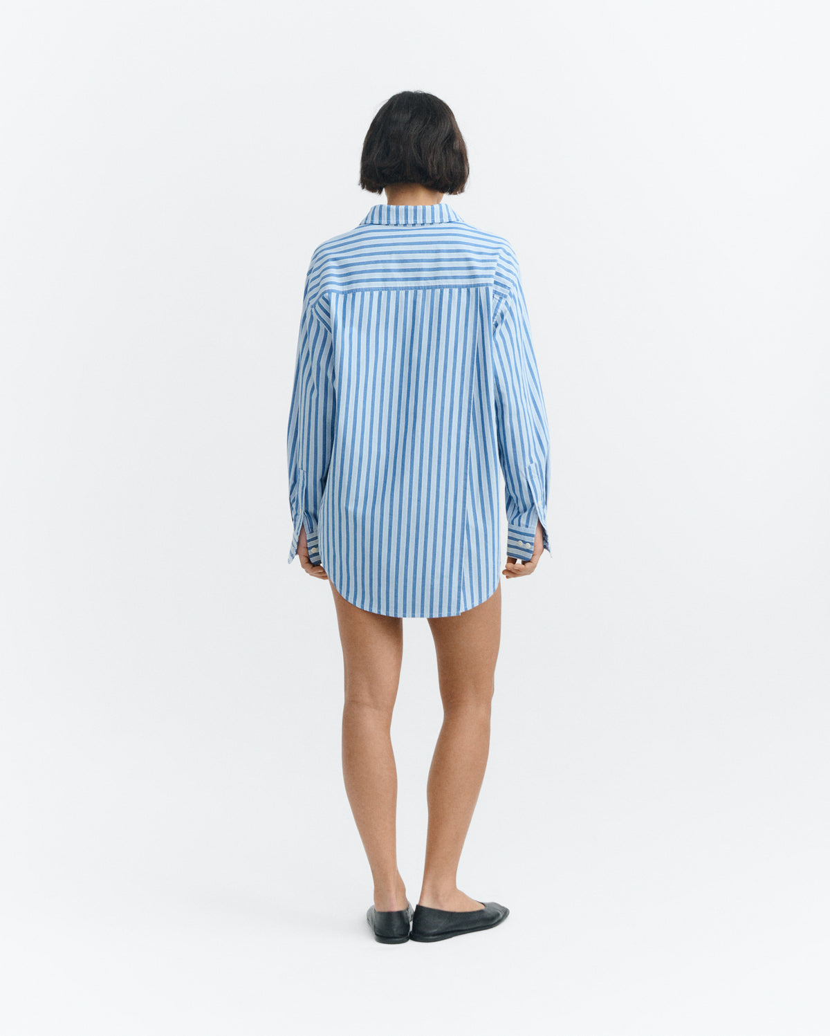 Camisa oversize rayas azul Odelia sostenible - 4