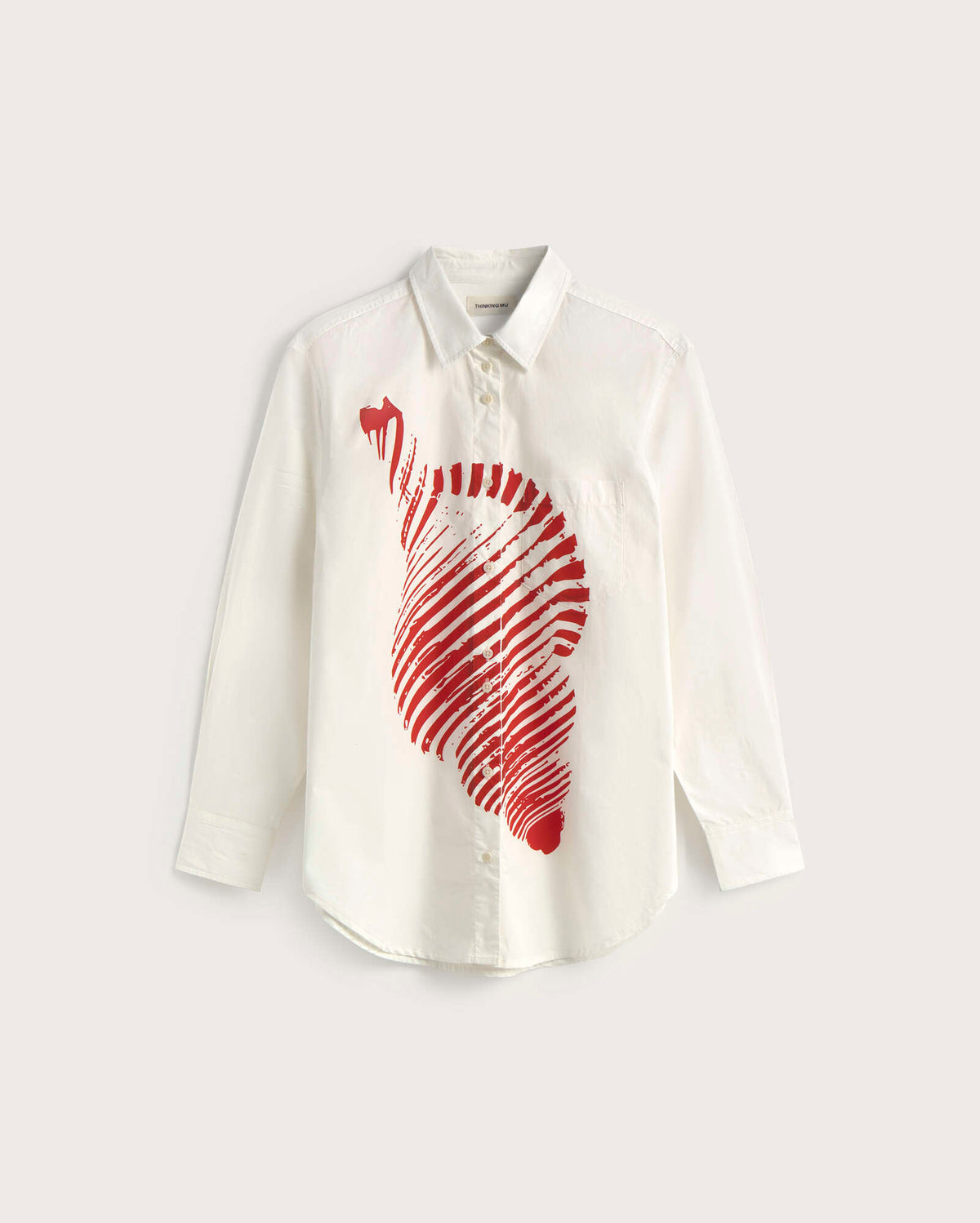 Blusa oversize popelin concha Odie sostenible silueta - 1