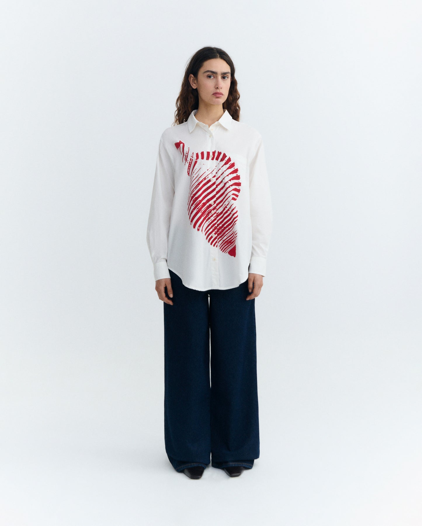 Blusa oversize popelin concha Odie sostenible - 1