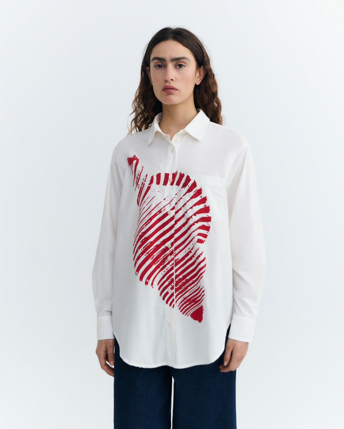 Blusa oversize popelin concha Odie sostenible - 2