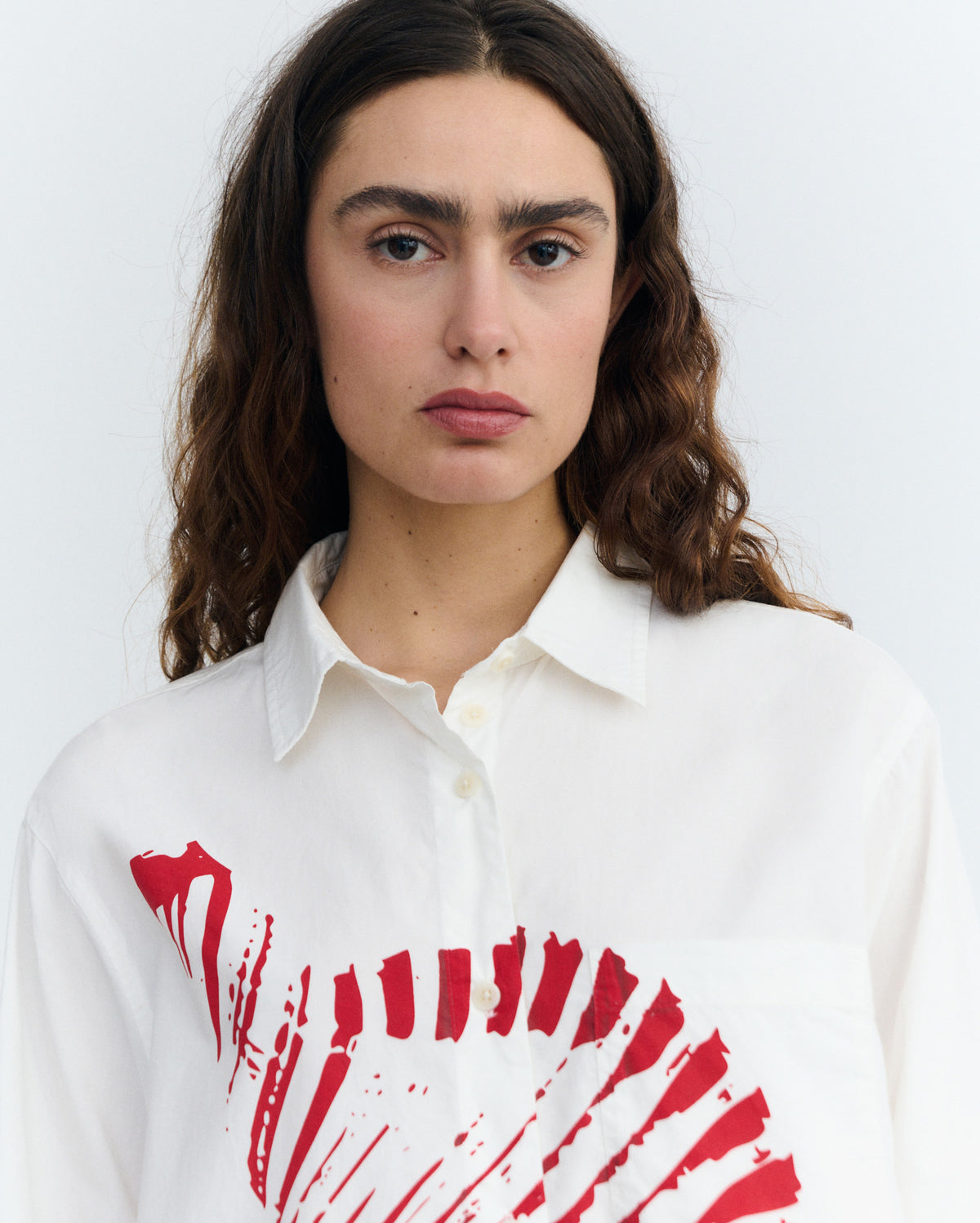 Blusa oversize popelin concha Odie sostenible - 3