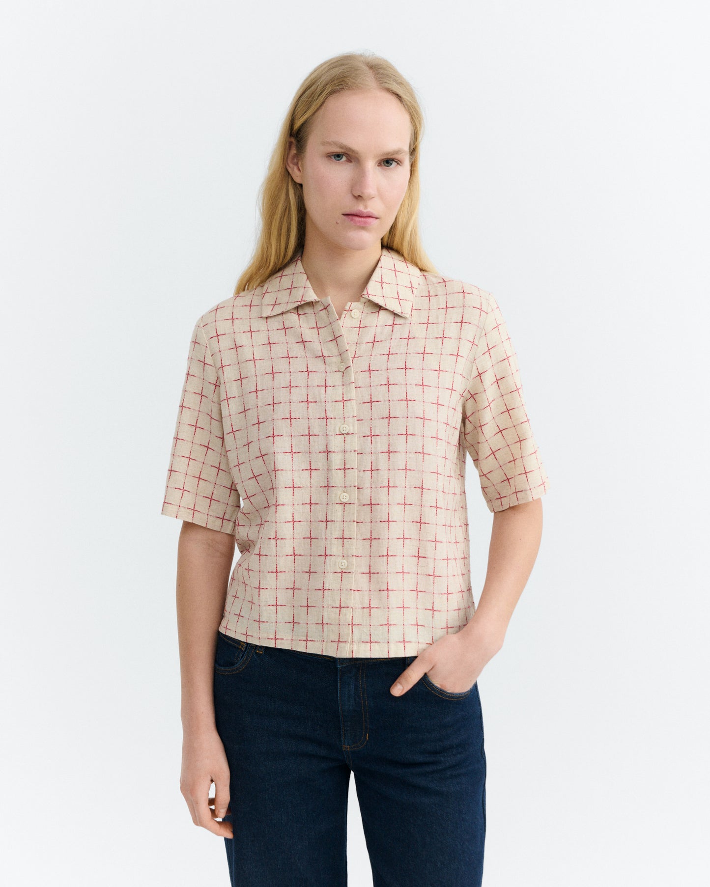 Blusa estampada cuadros lattice Ane sostenible - 2