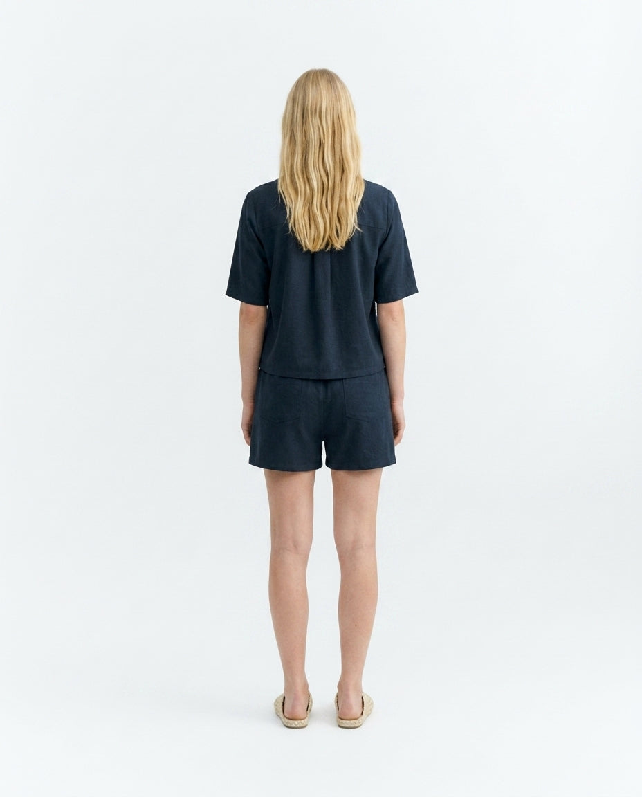 Bluse gepatcht handgestickter Fisch Ane