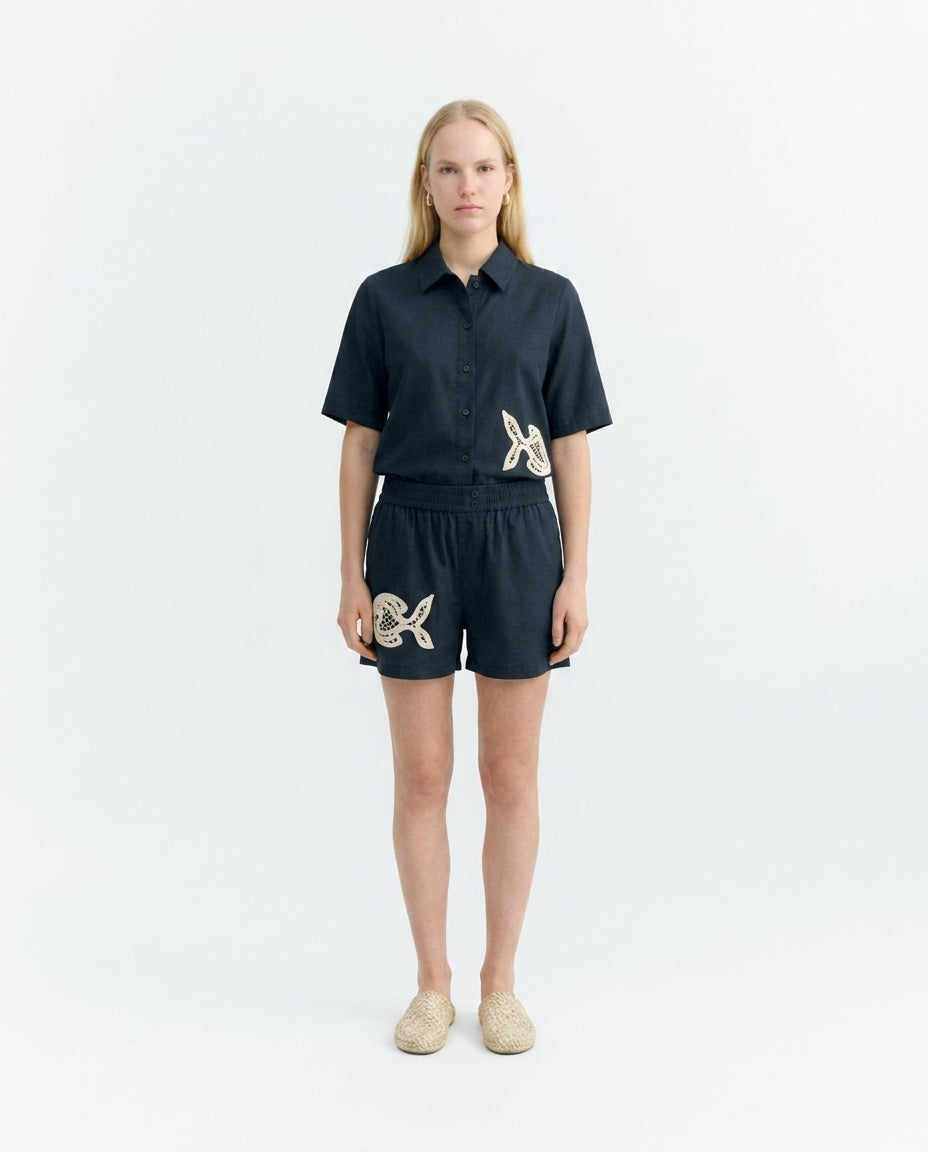 Blusa patched bordado a mano fish Ane - sostenible - 2.1