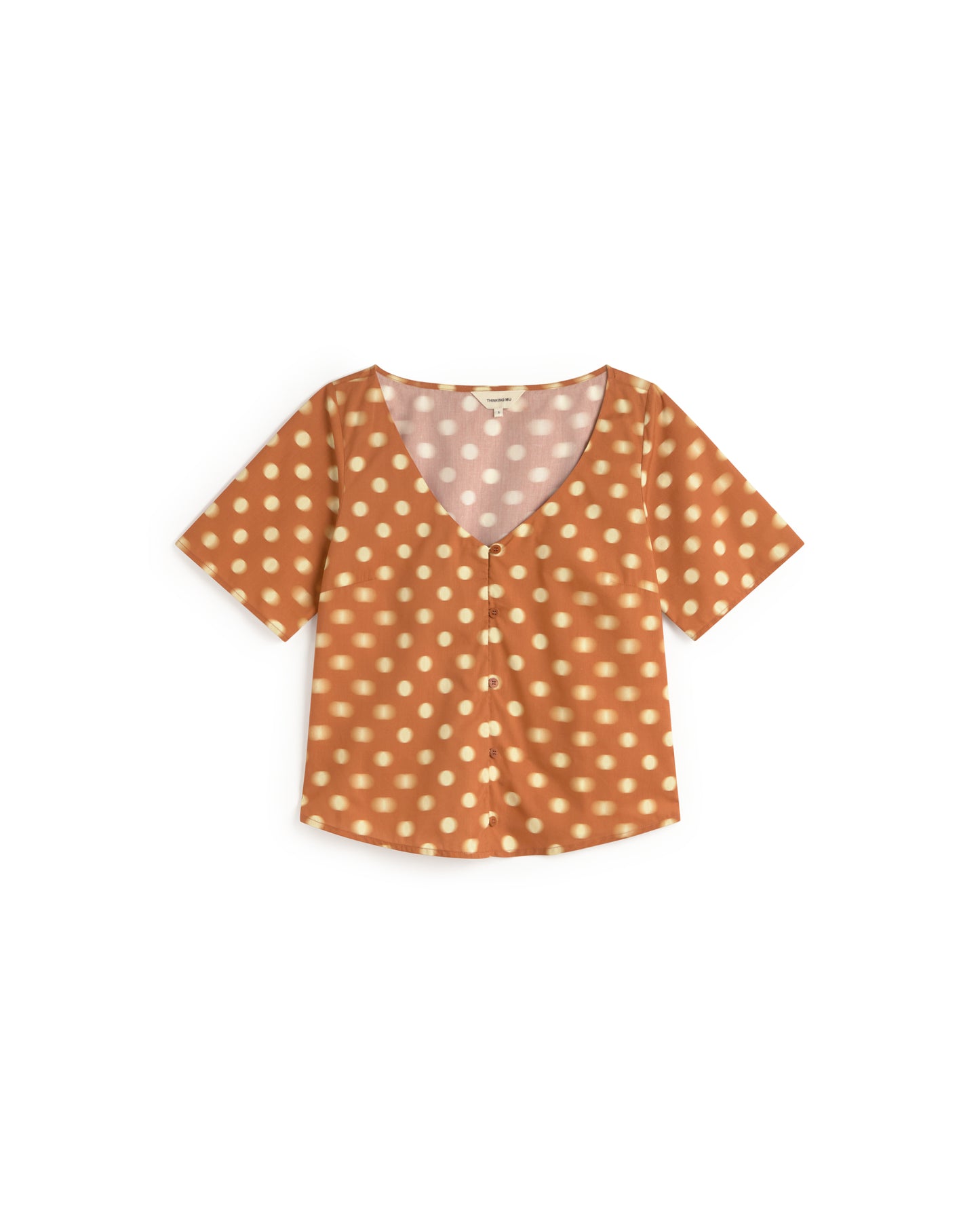 Blusa lunares marrón Leia sostenible silueta - 1