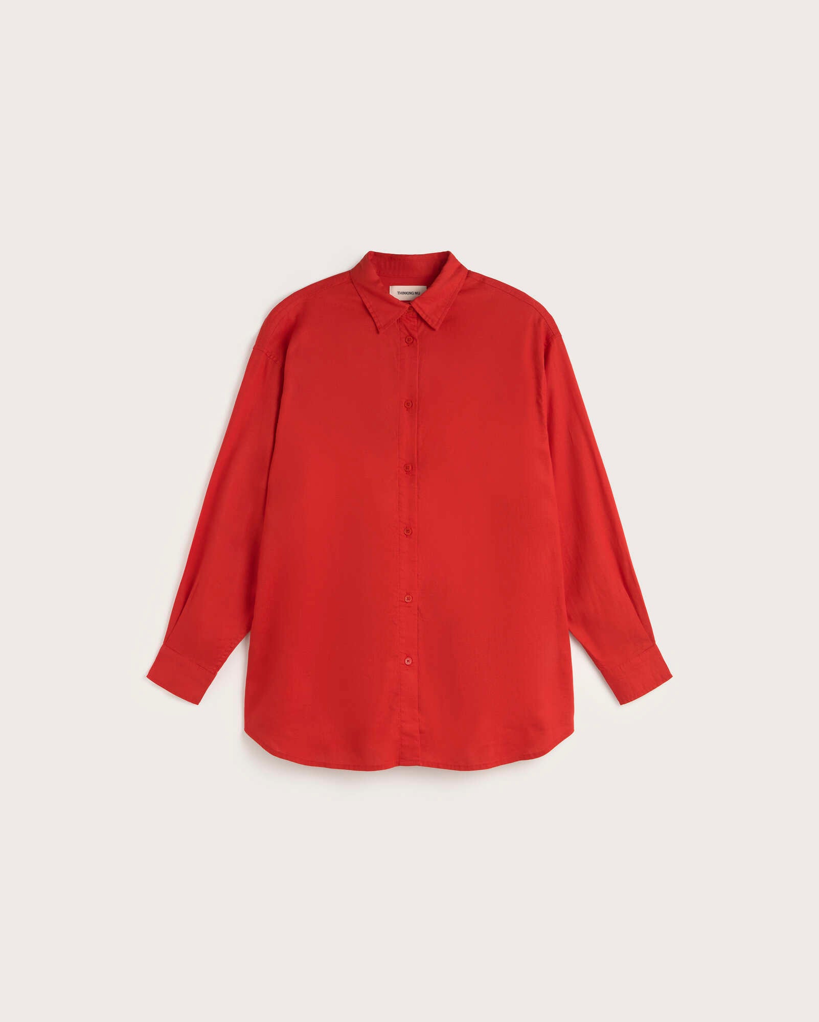 Blusa oversize roja hemp Gia sostenible silueta - 1