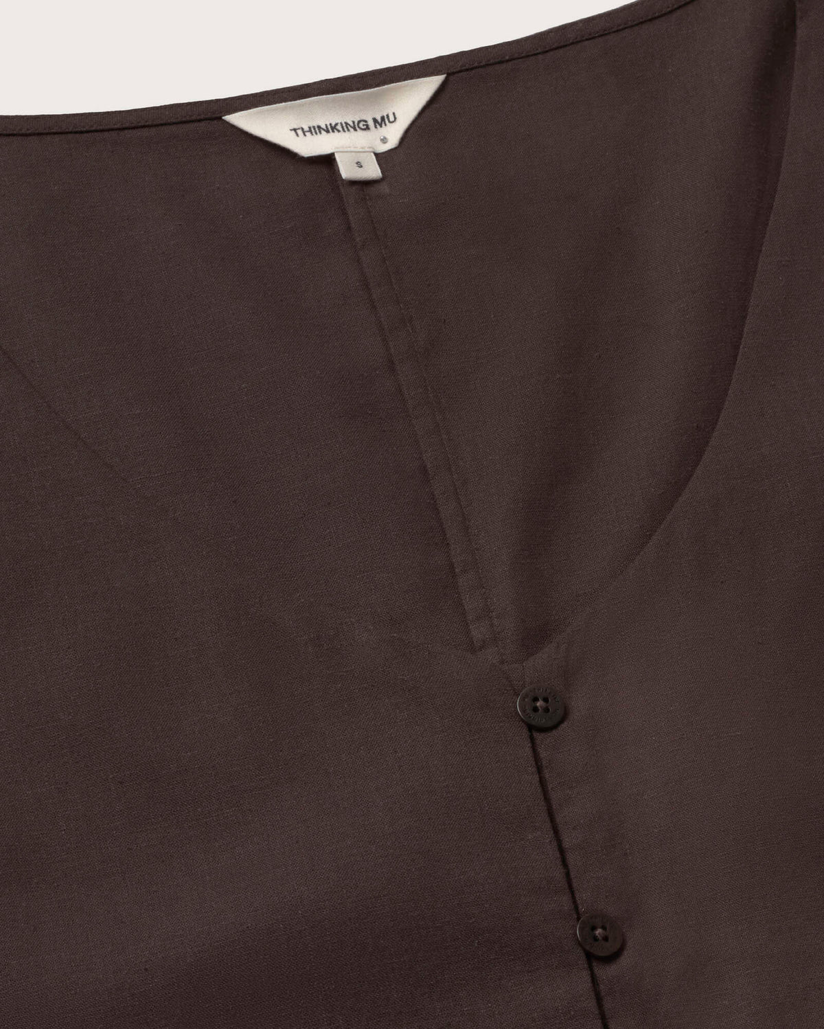 Blusa marrón hemp Leia sostenible silueta - 2