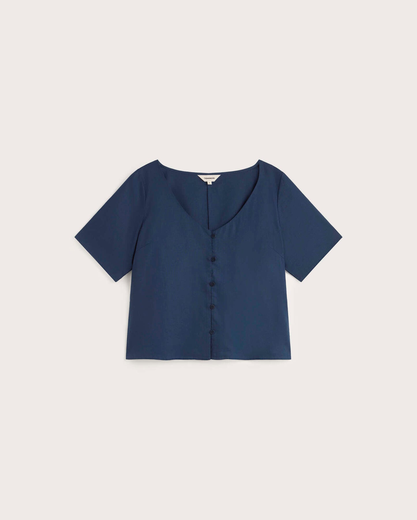 Blusa azul hemp Leia sostenible silueta - 1