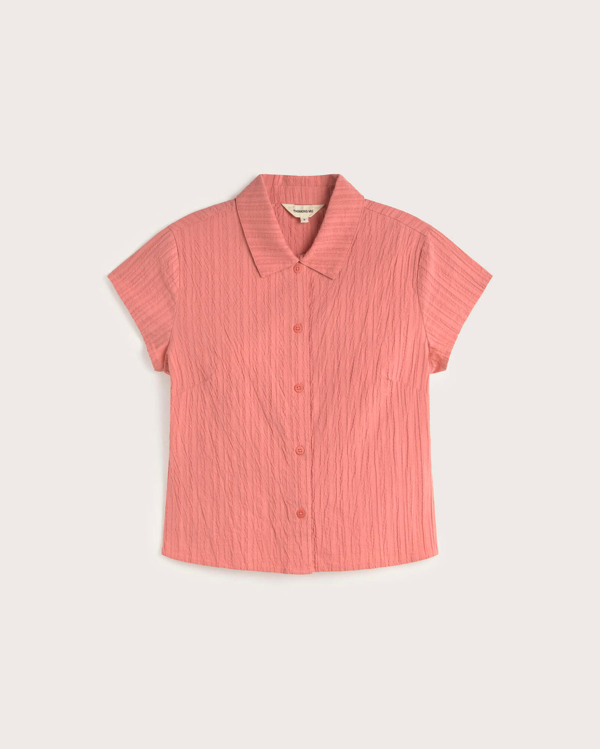 Blusa slim popcorn rosa Kitty sostenible silueta - 1