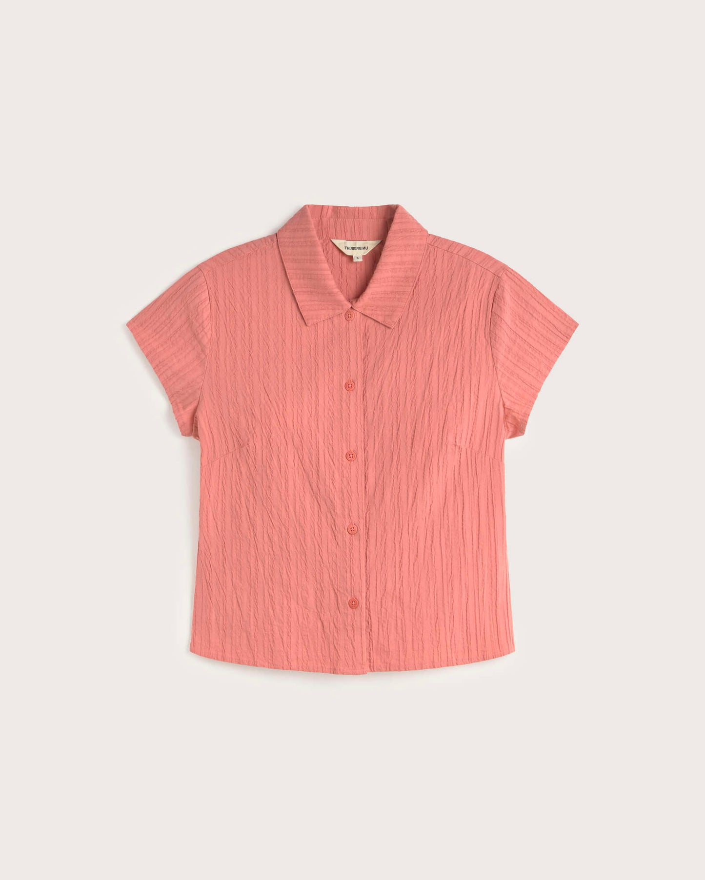 Blusa slim popcorn rosa Kitty sostenible silueta - 1