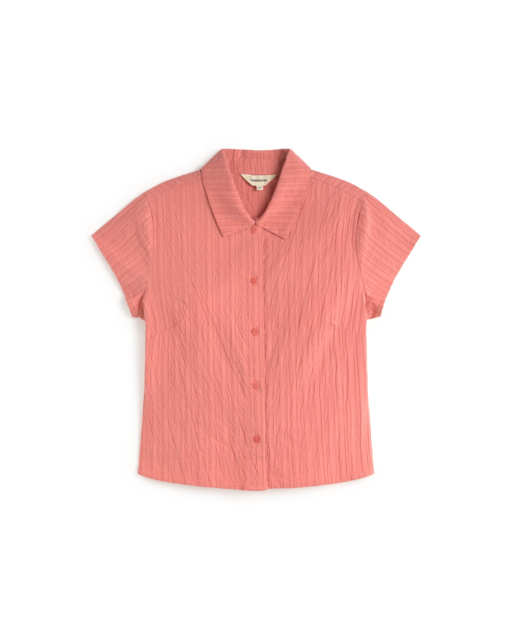 Women's Slim Popcorn Pink Blouse Kitty Pink | Thinking Mu