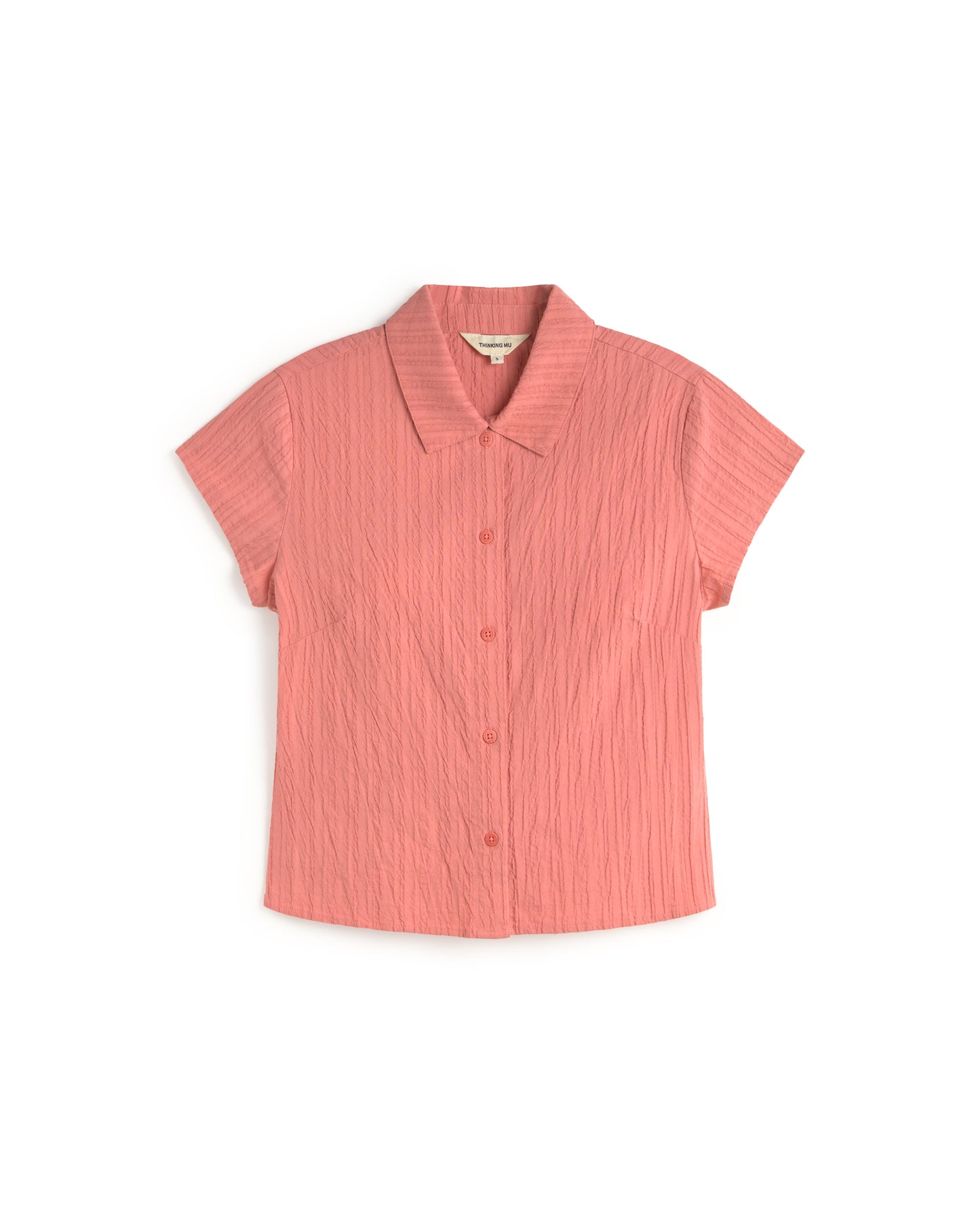 Blusa slim popcorn rosa Kitty sostenible silueta - 1