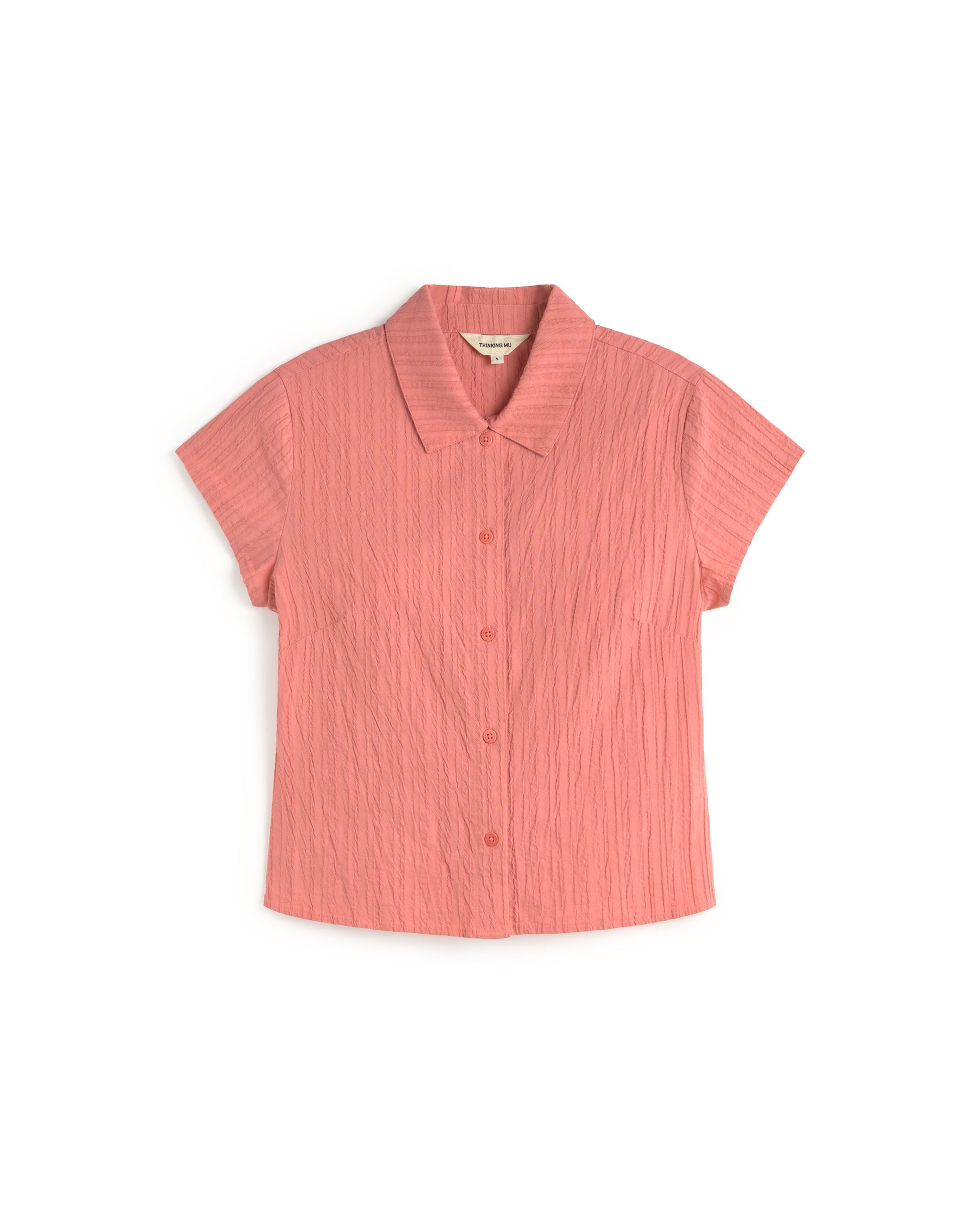 Blusa slim popcorn rosa Kitty sostenible silueta - 1