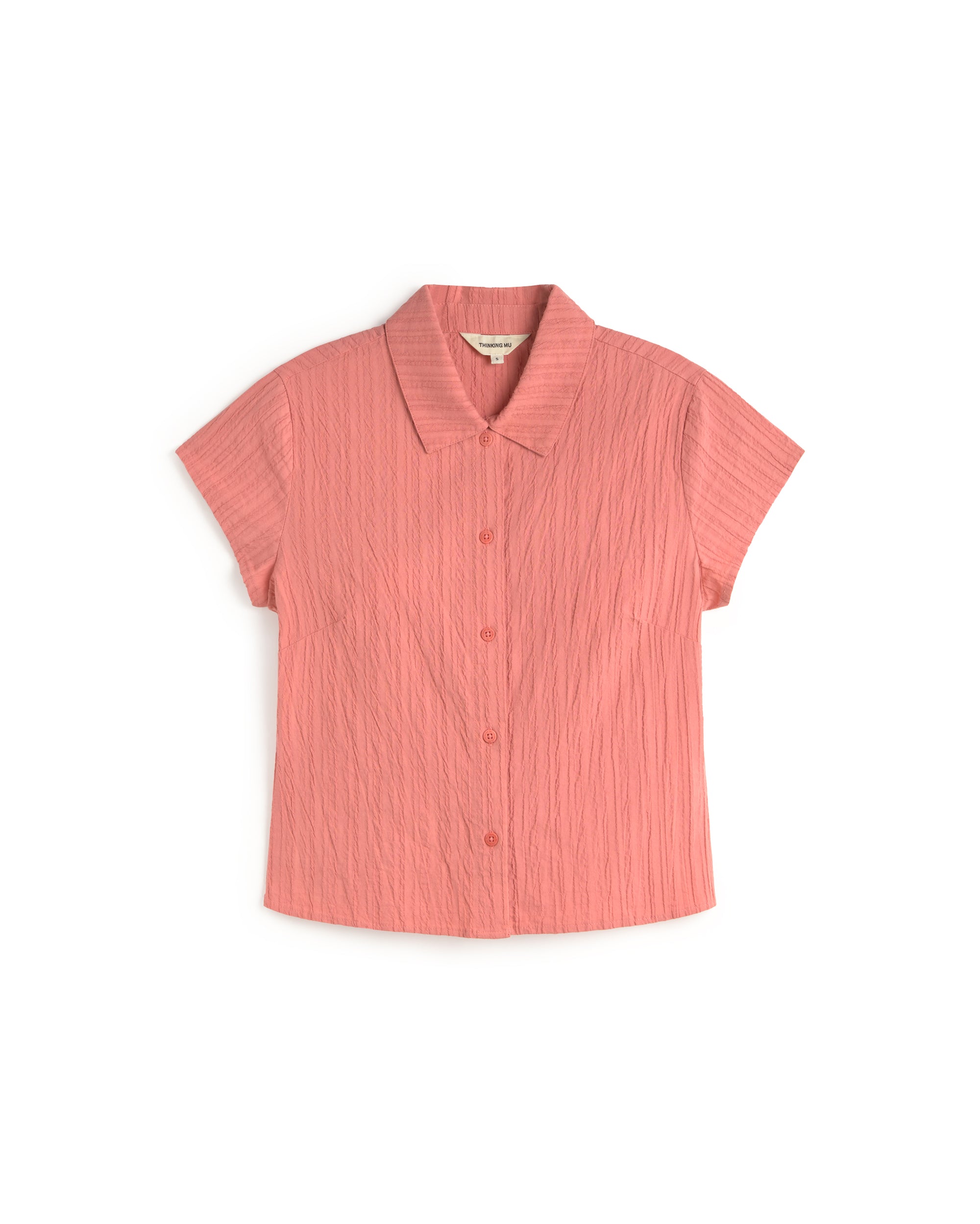 Blusa slim popcorn rosa Kitty sostenible silueta - 1