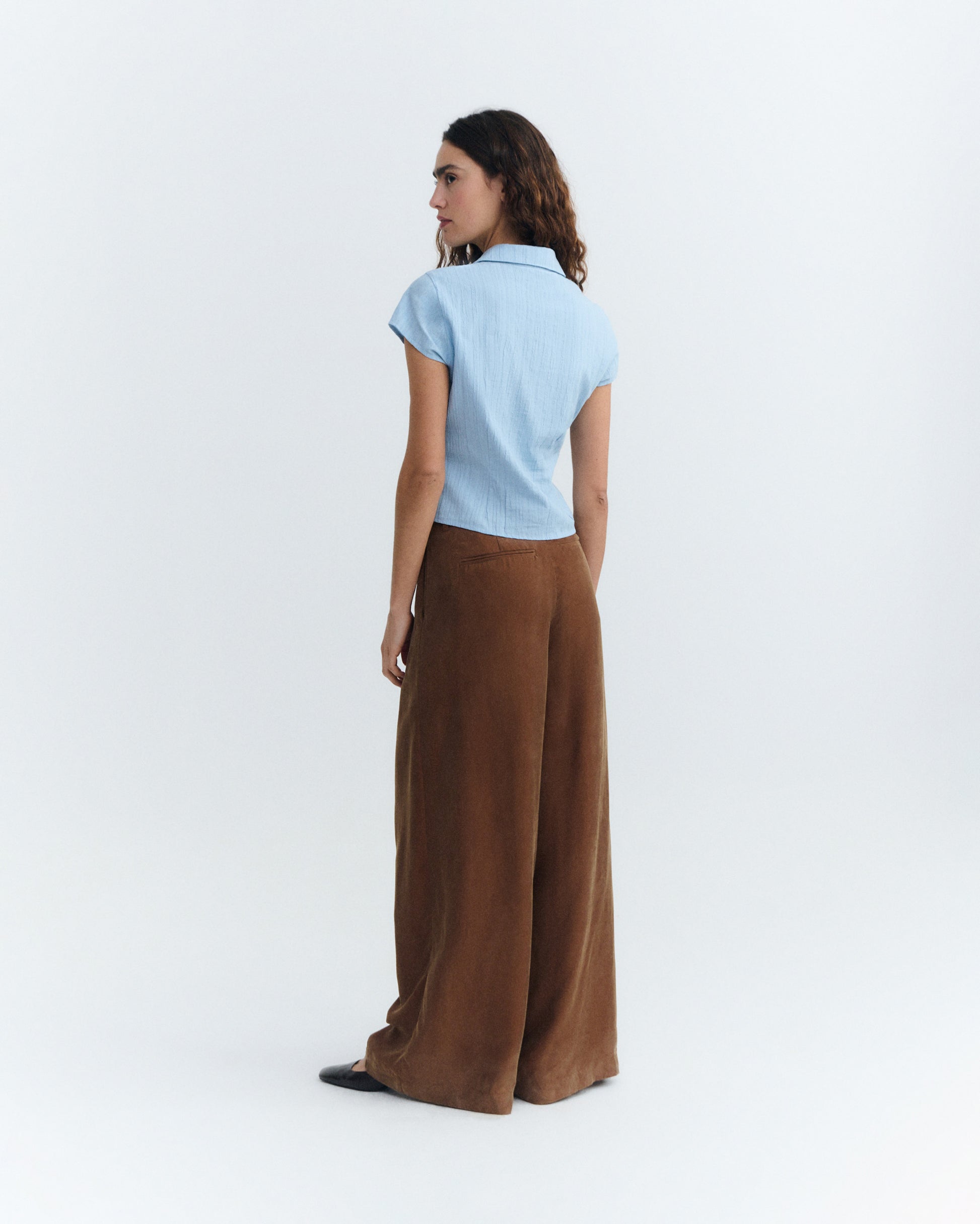 Blusa slim popcorn azul Kitty sostenible - 4