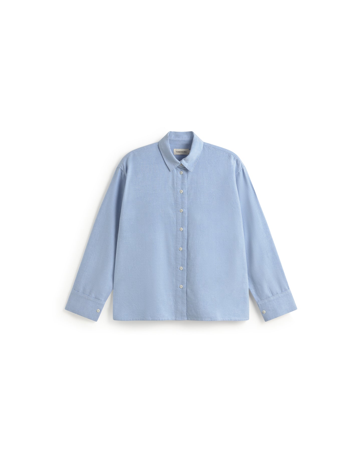 Camisa azul claro Manuela sostenible silueta - 1