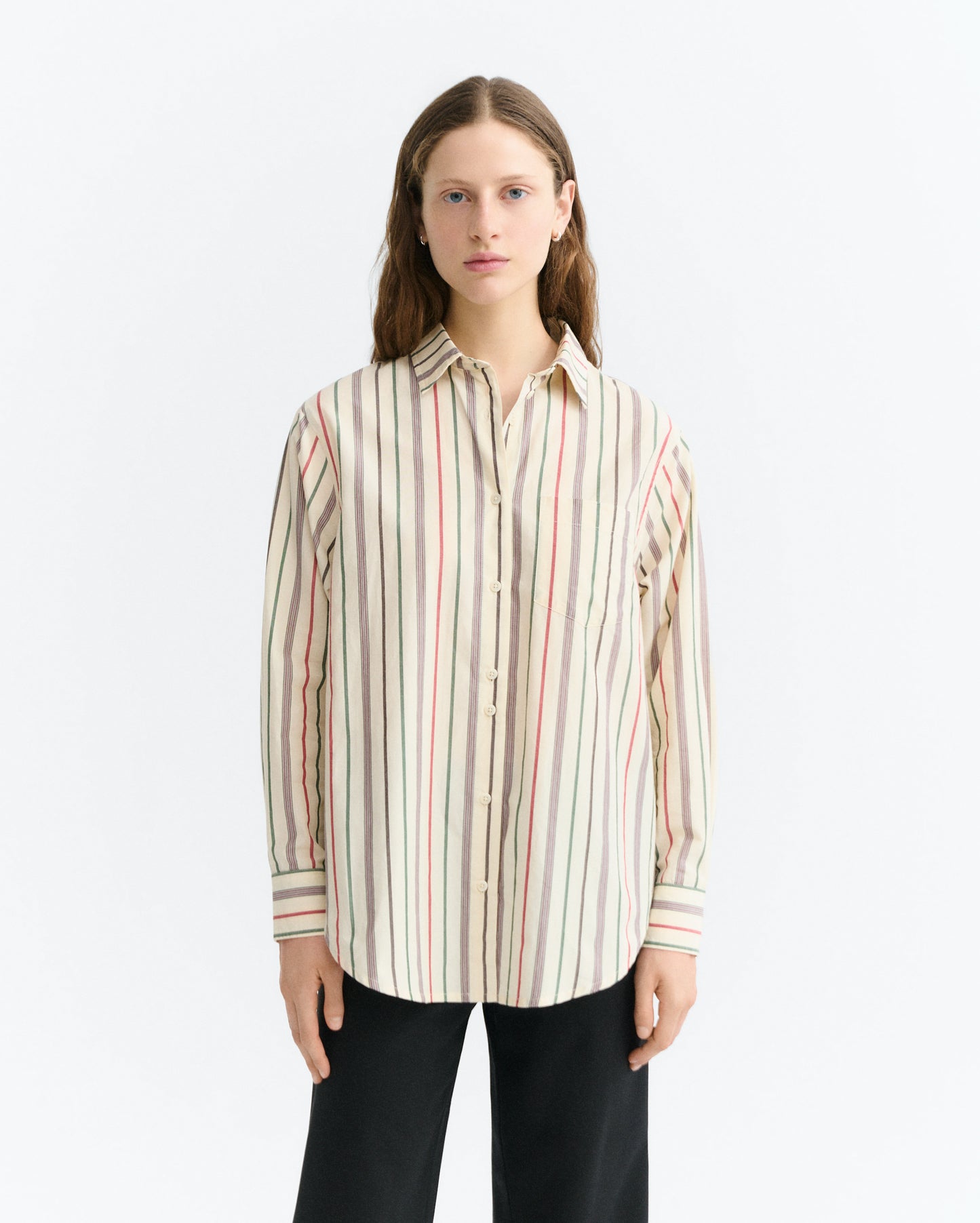Camisa oversize rayas multicolor cruda Odelia sostenible - 2