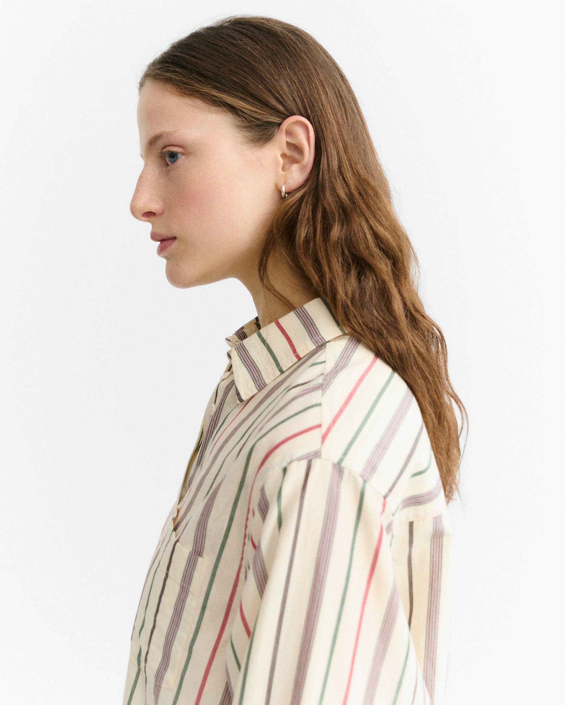 Camisa oversize rayas multicolor cruda Odelia sostenible - 3