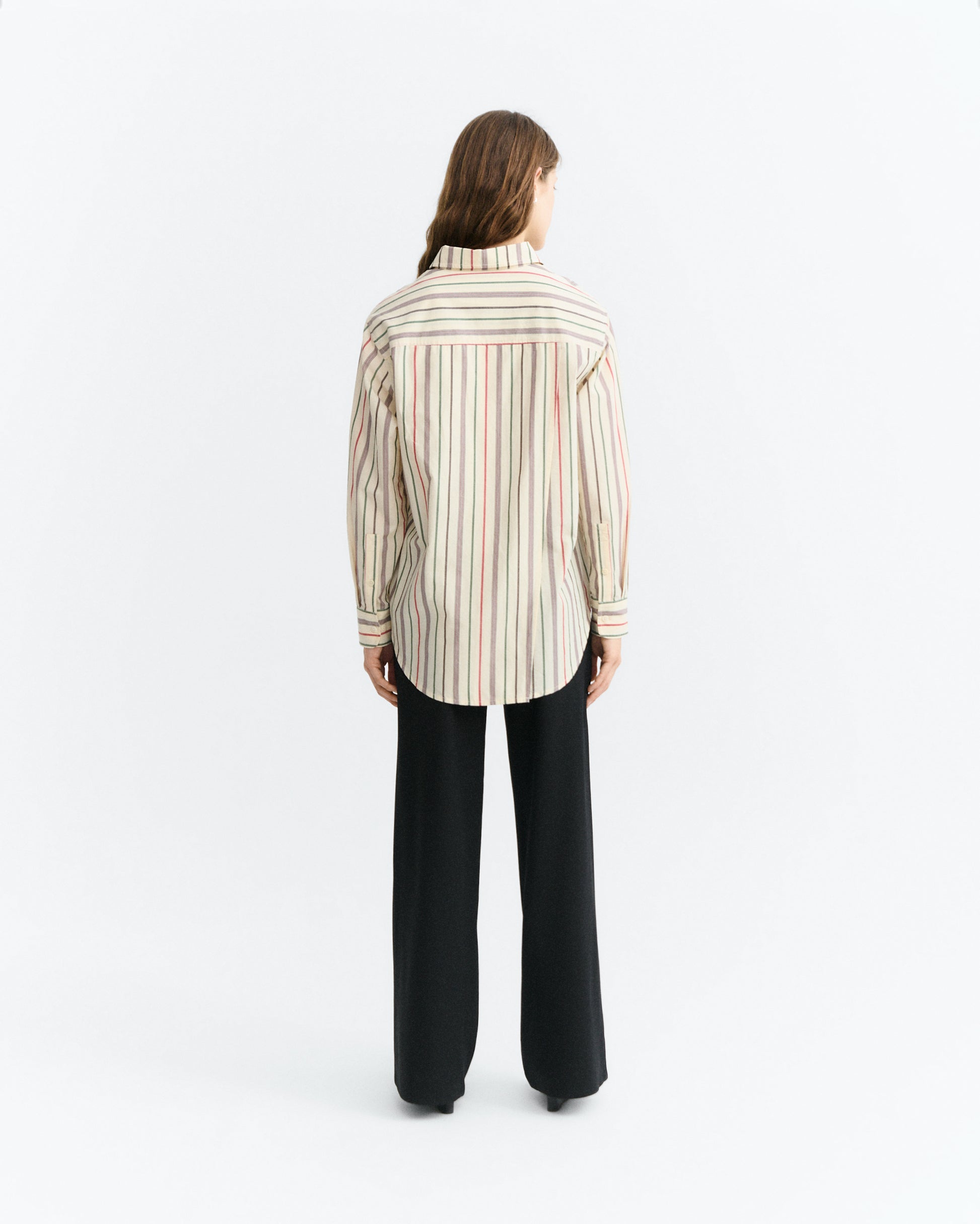 Camisa oversize rayas multicolor cruda Odelia sostenible - 4