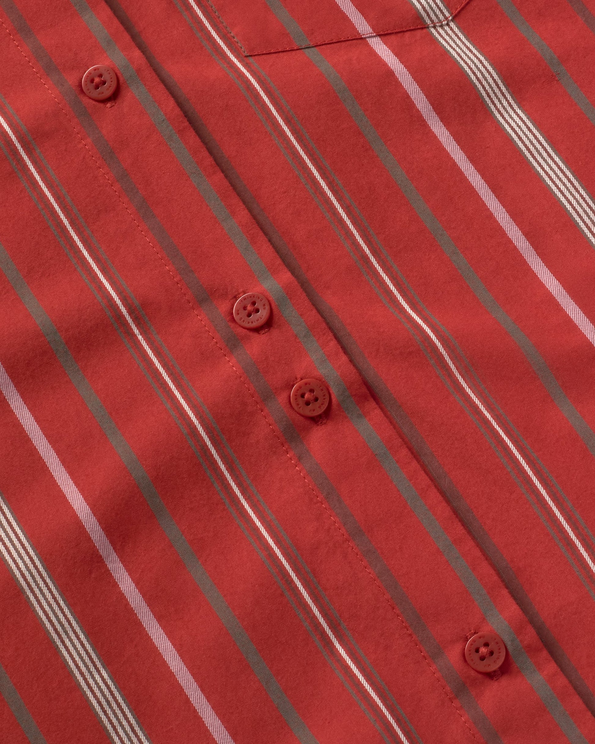 Camisa oversize rayas roja Odelia sostenible silueta - 3