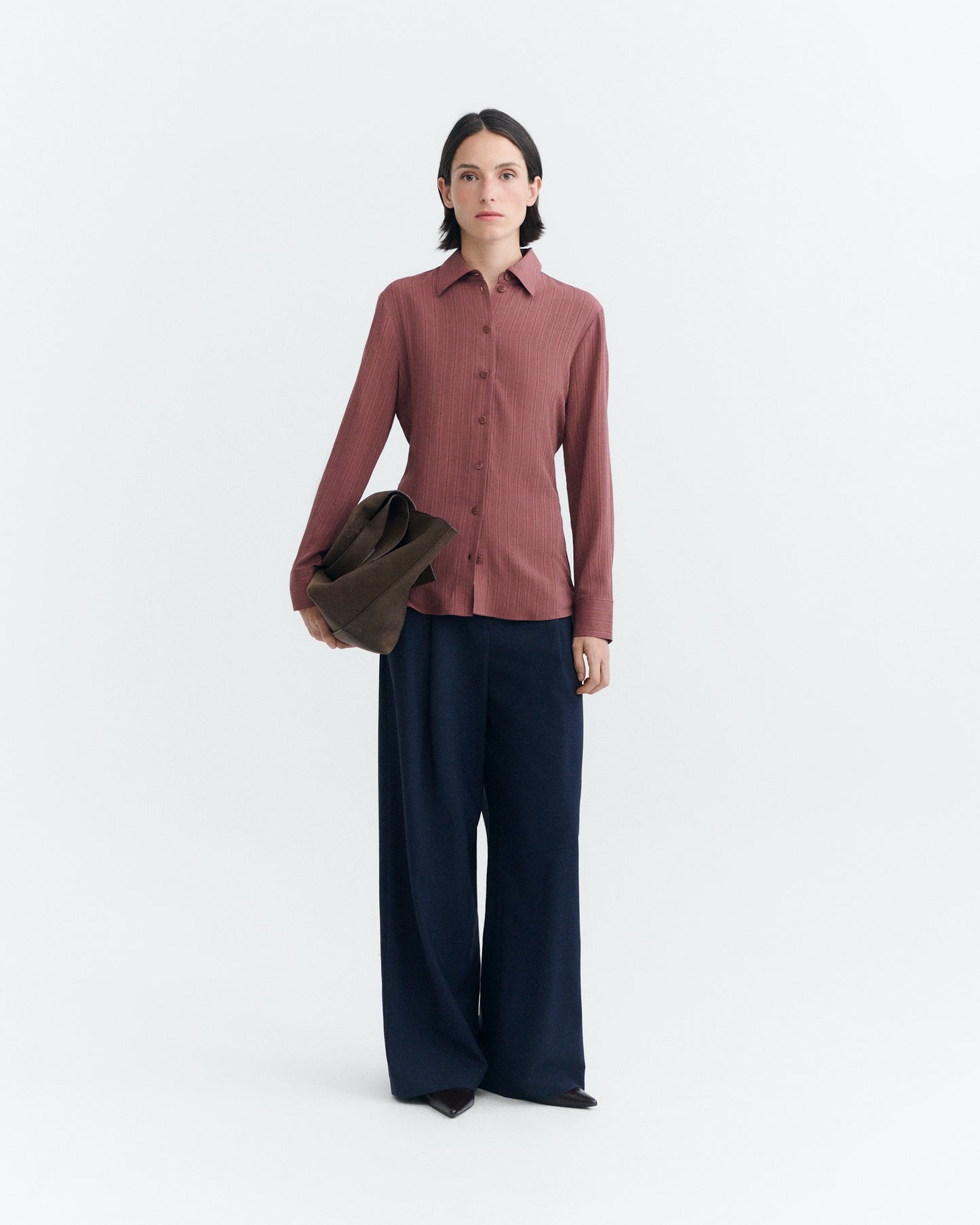 Blusa entallada Ecovero rojo vino Katha sostenible - 1