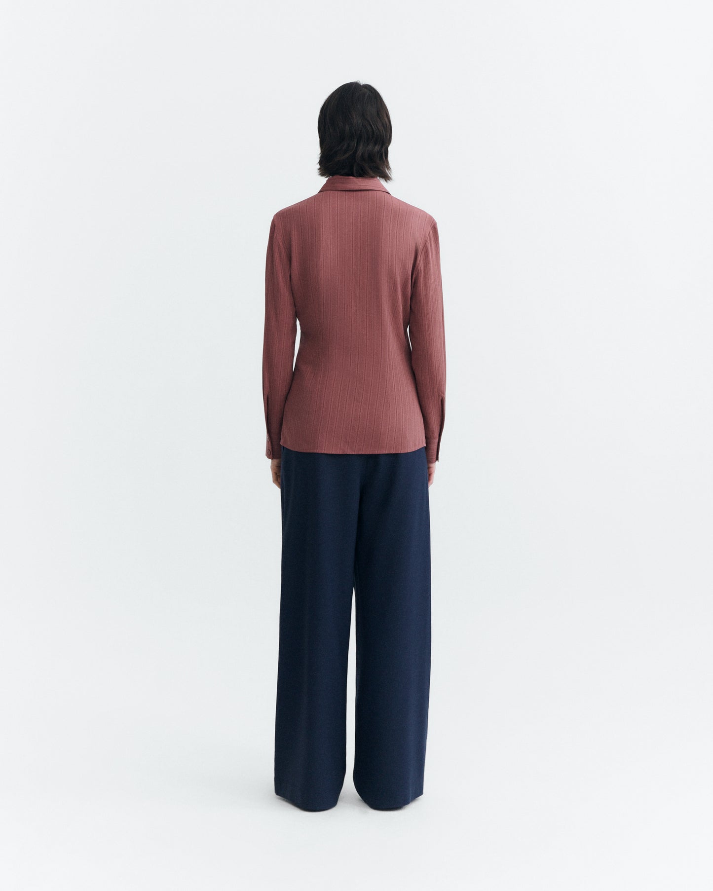 Blusa entallada Ecovero rojo vino Katha sostenible - 4