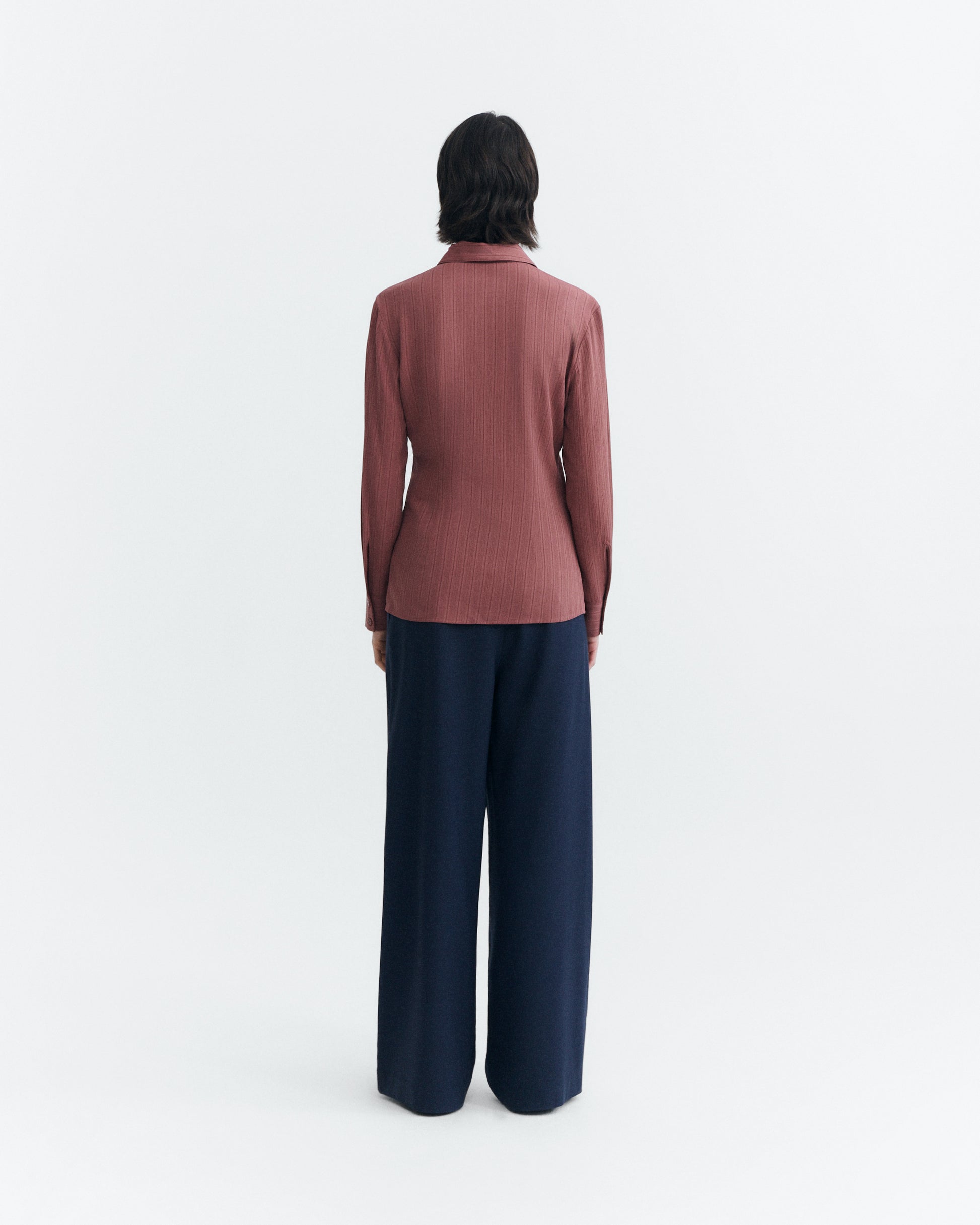 Blusa entallada Ecovero rojo vino Katha sostenible - 4