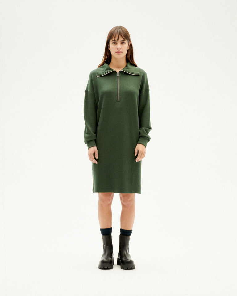 Green dress Anne organic cotton woman | Thinking MU