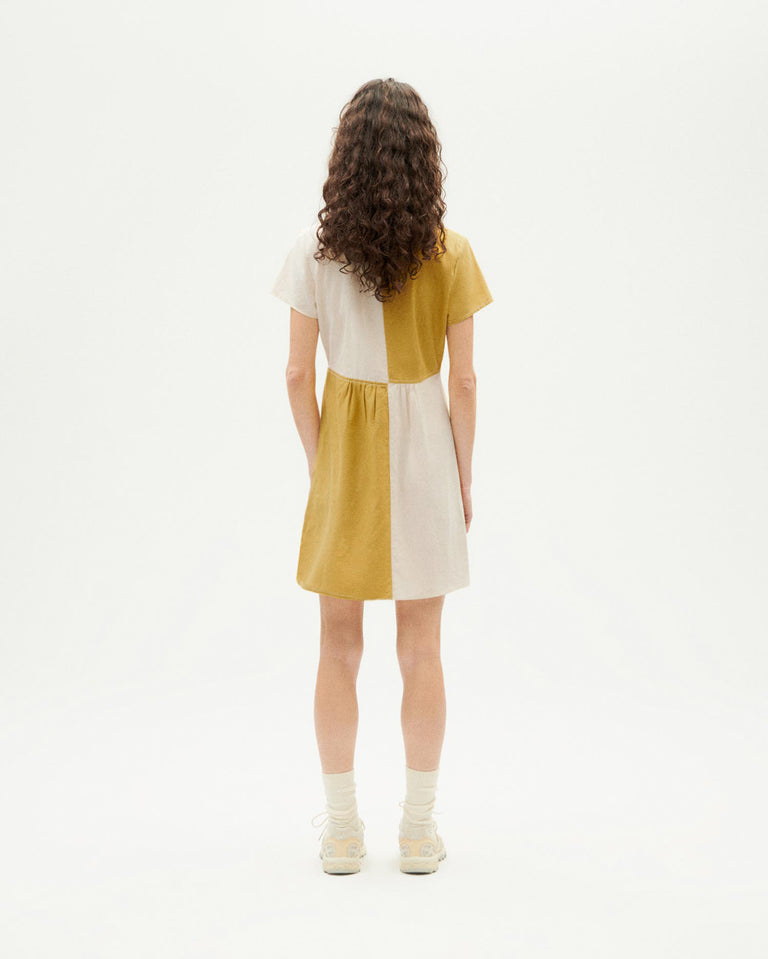 Vestido amarillo patched Hebe sostenible - 3